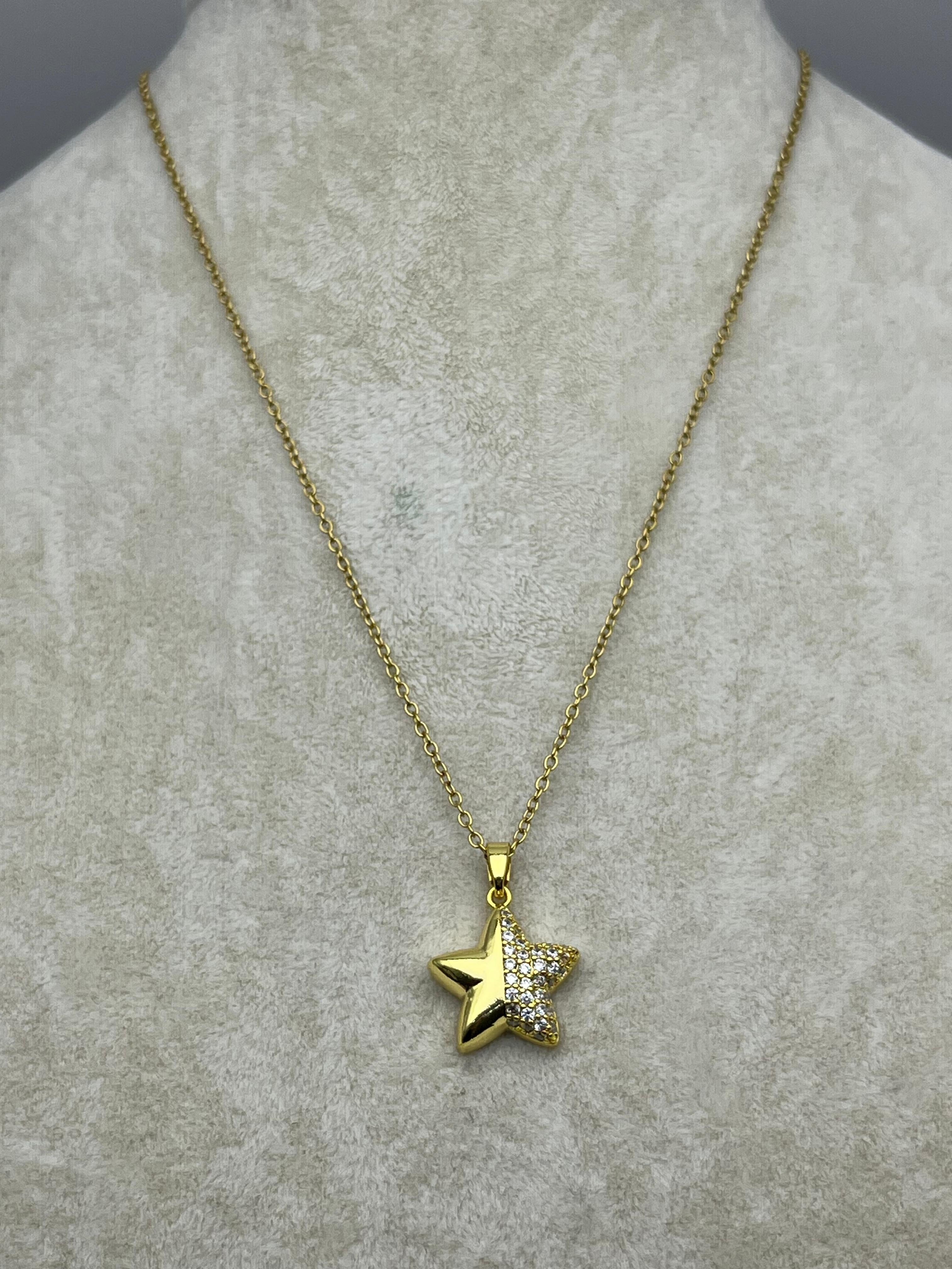 26kly42 - Çelik Gold Star Kolye