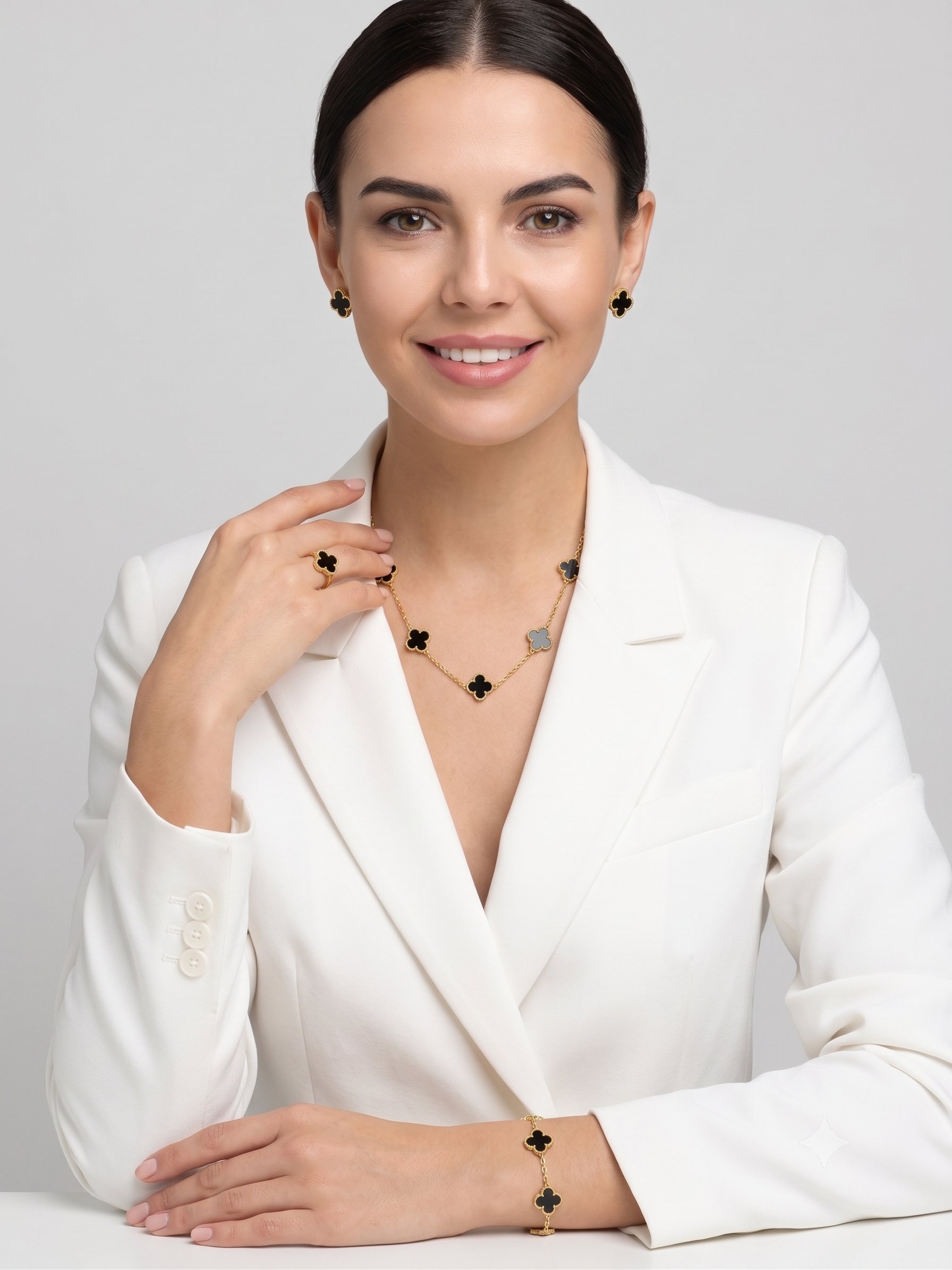 26yns01 - Siyah 5'li Yonca Çelit Set
