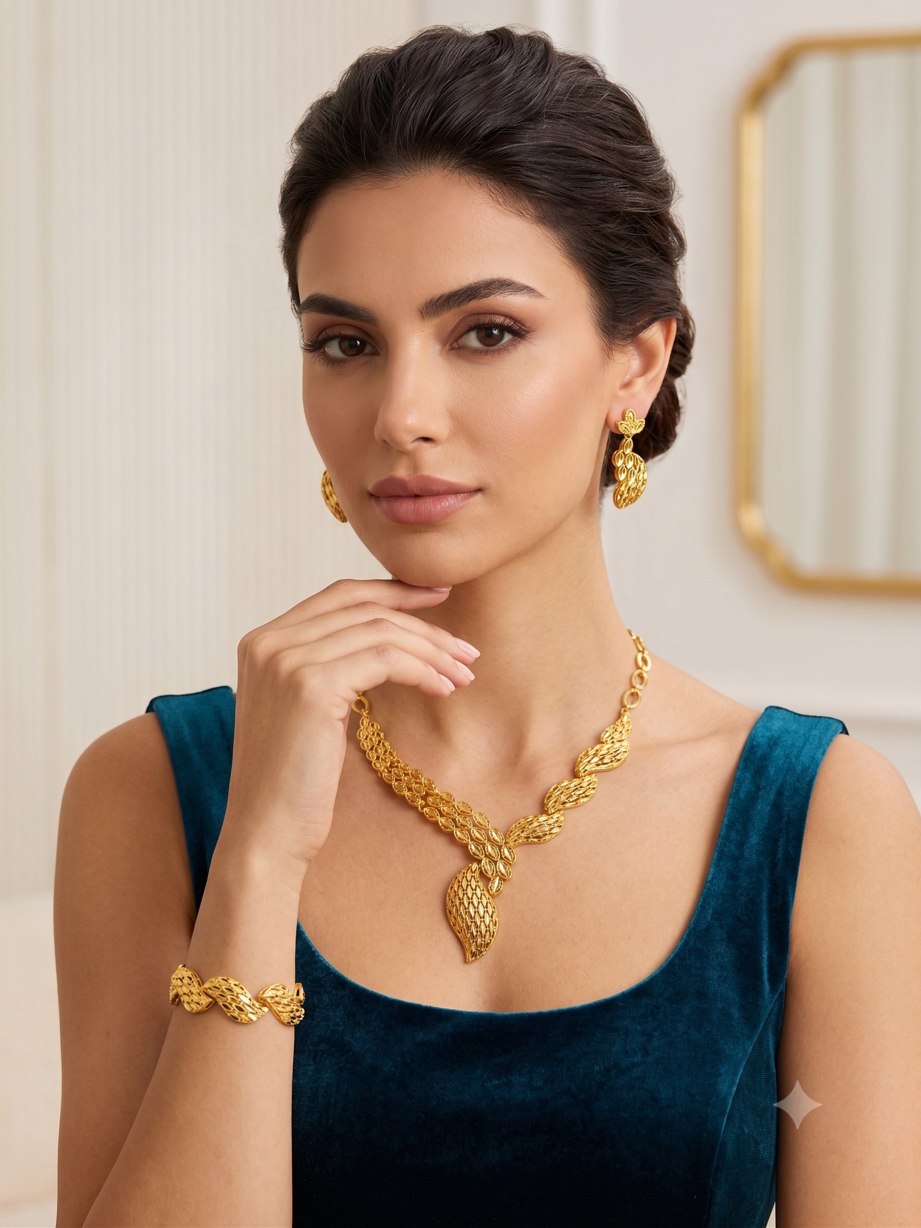 Altın Kaplama  Işık Salkımı Set 26_22ks28