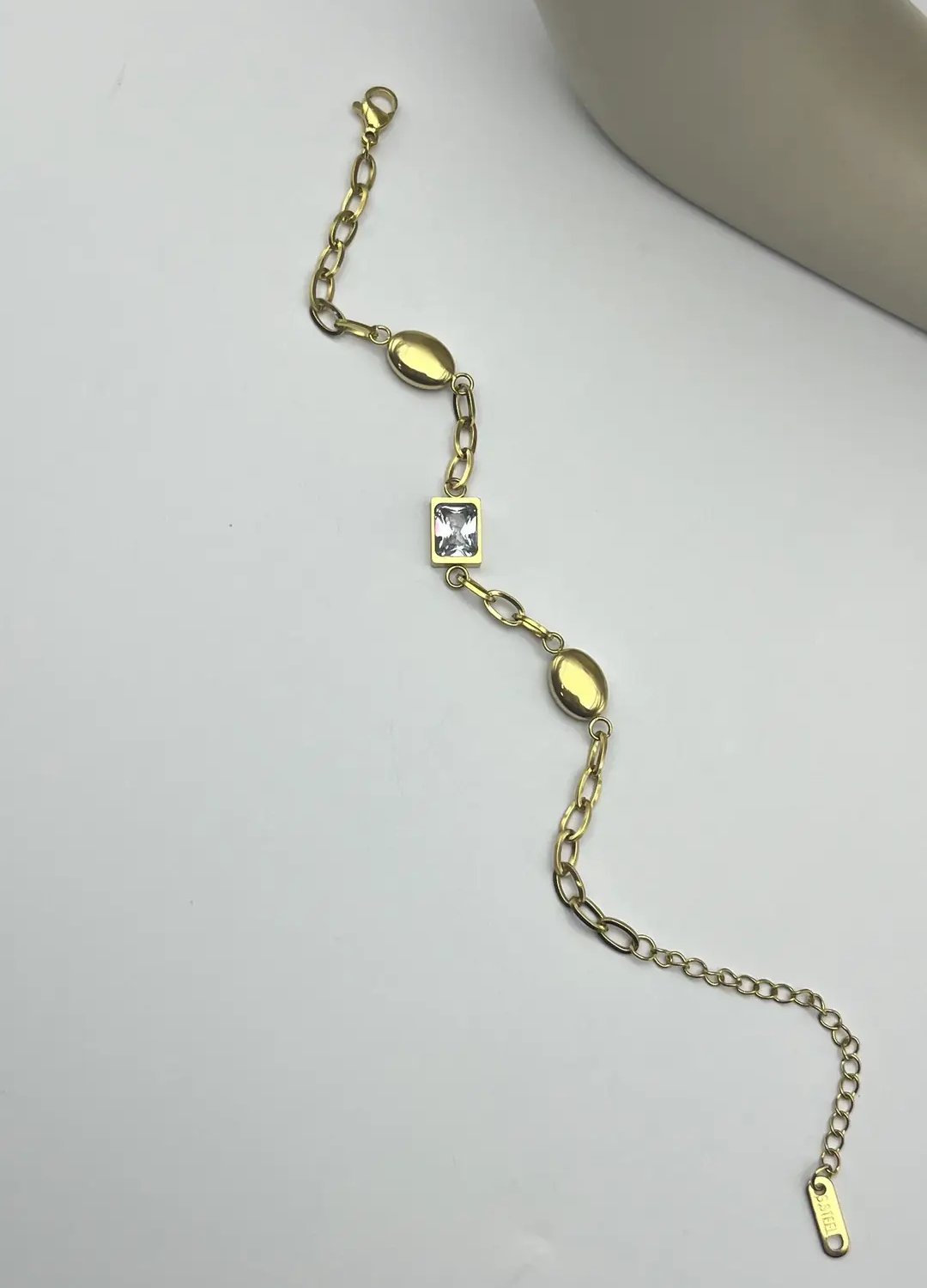 Çelik Gold Baget Taş Bileklik - 25-blk144