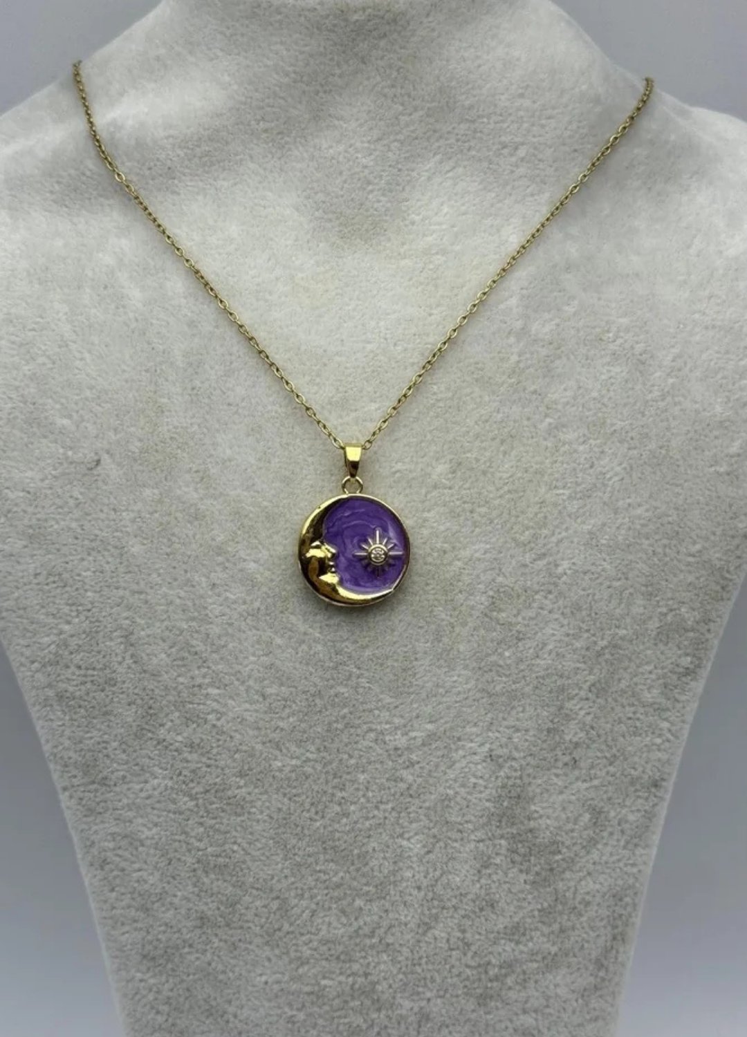 Çelik Gold Mor Ay Kolye - 25-ctr298
