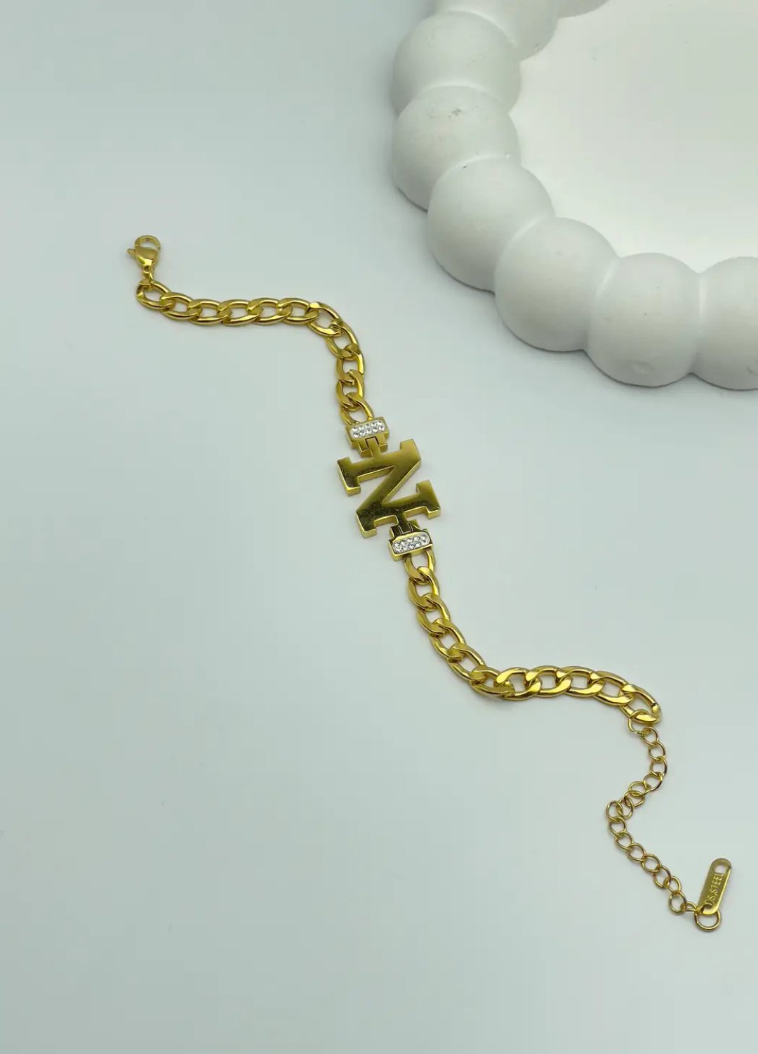 Çelik Gold N Harf Bileklik - 25-blk81