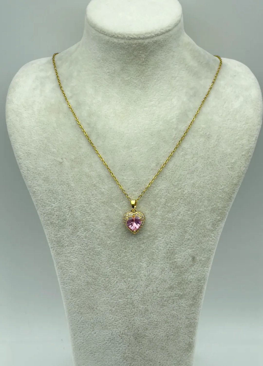 Çelik Gold Pembe Taşlı Kolye - 25-ctr214