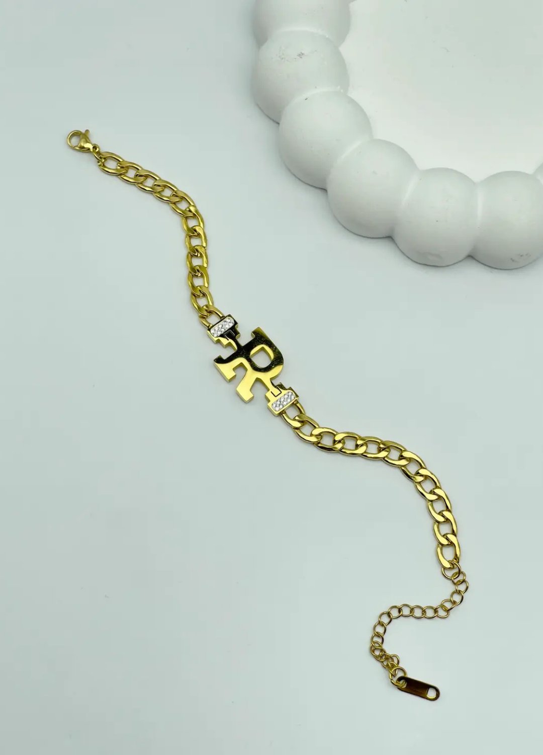 Çelik Gold R Harf Bileklik - 25-blk69