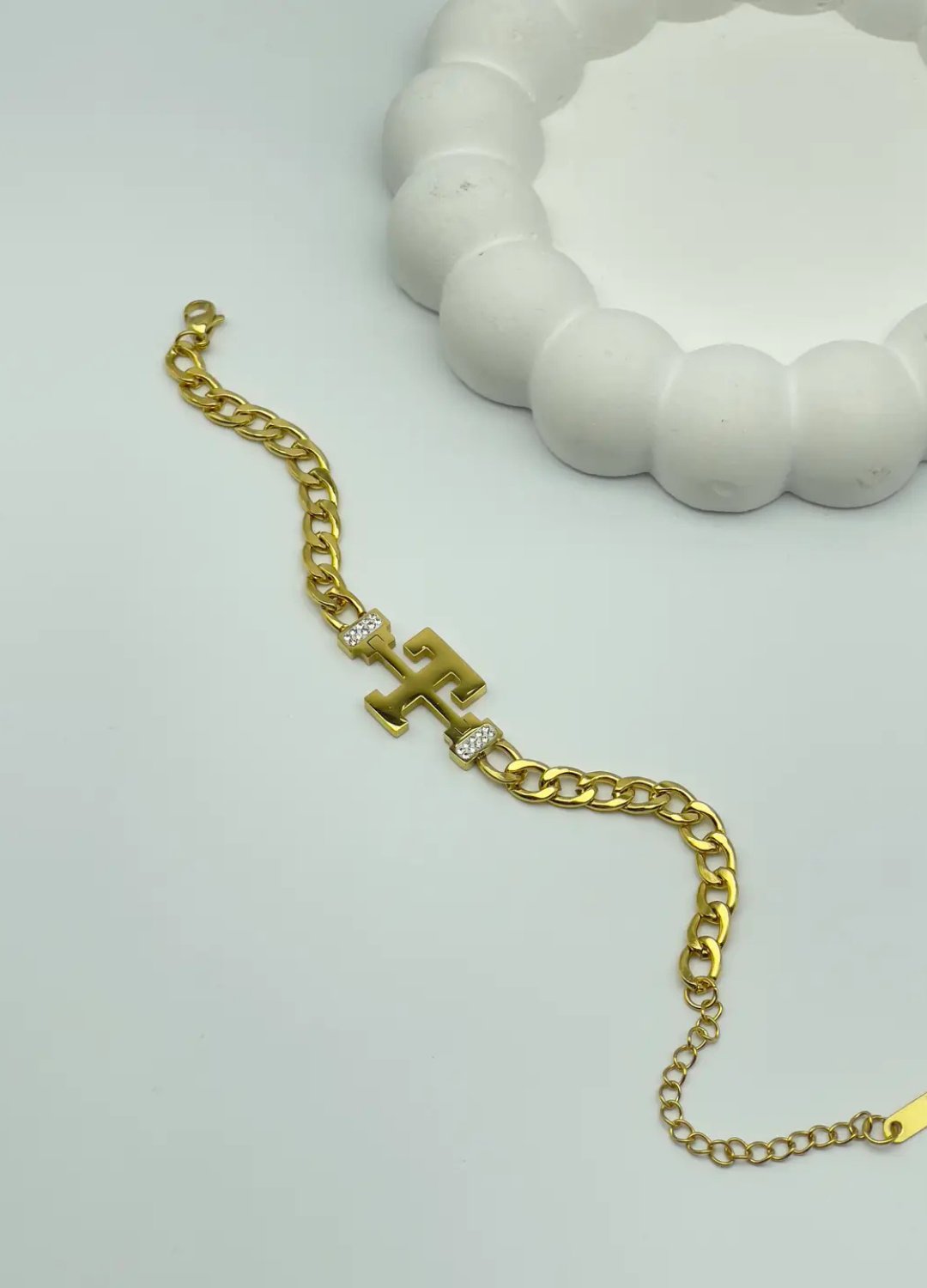 Çelik Gold T Harf Bileklik - 25-blk80