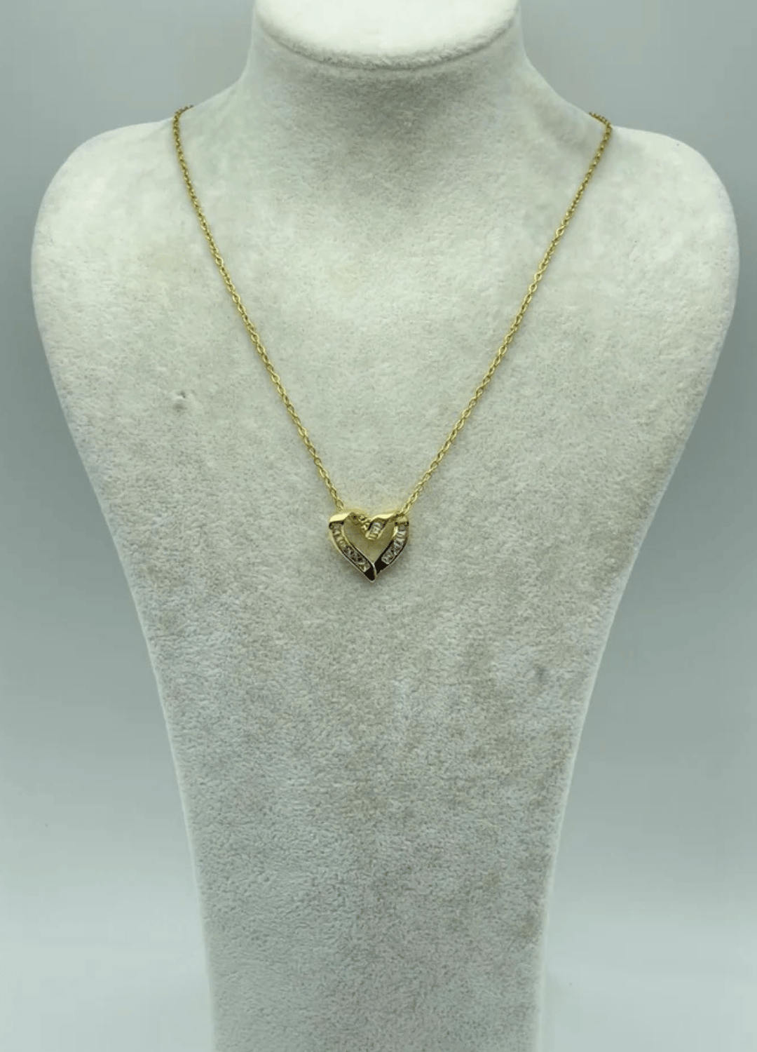Çelik Gold Taş Kalp Kolye - 25-ctr54