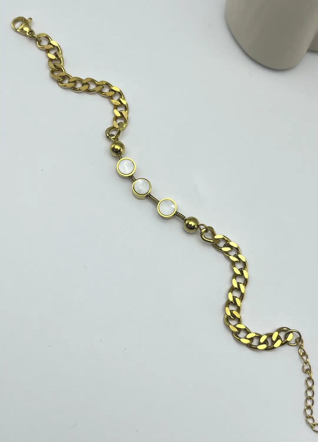 Çelik Gold Tasarım Bileklik - 25-blk150