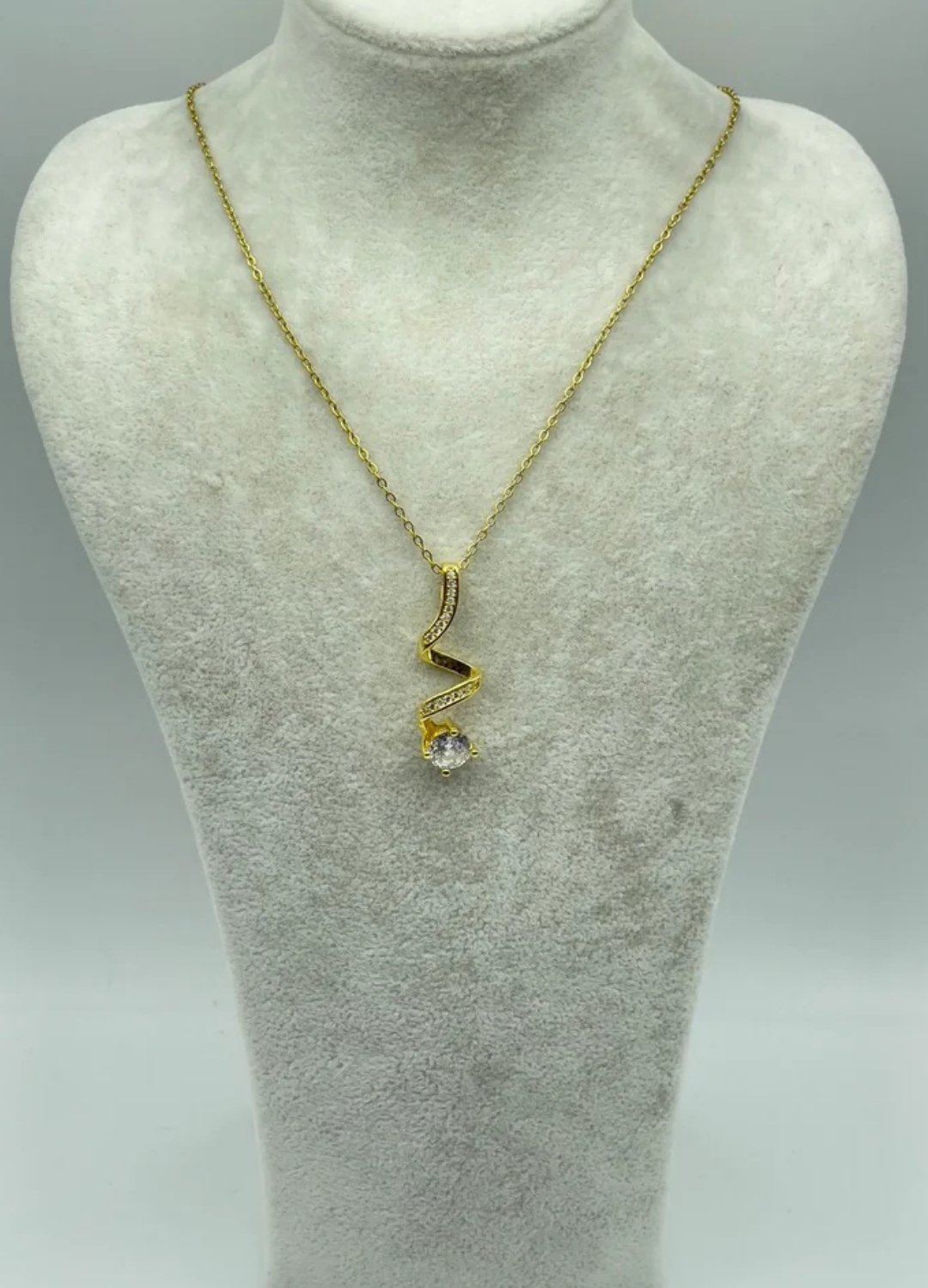 Çelik Gold Tek Taş Kolye - 25-ctr194