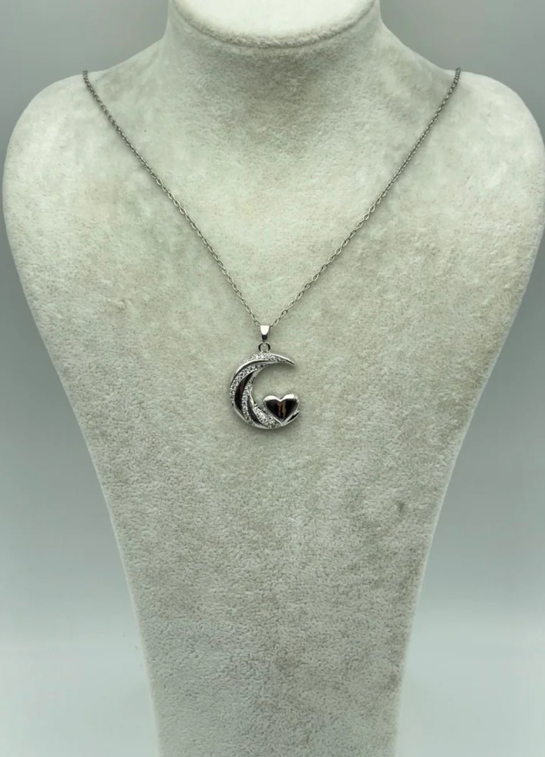 Çelik Silver Ay Detay Kolye - 25-ctr247