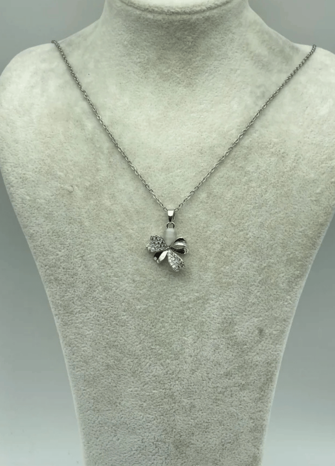 Çelik Silver Çiçek Kolye - 25-ctr263