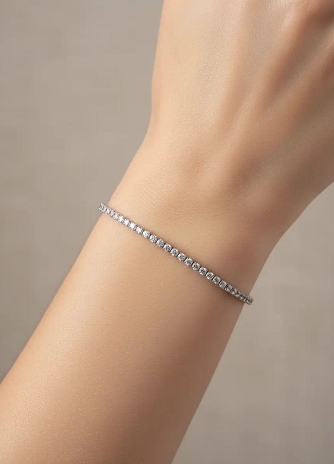 Çelik Silver Mini Baget Taşlı Su Yolu Bileklik - 26slb40