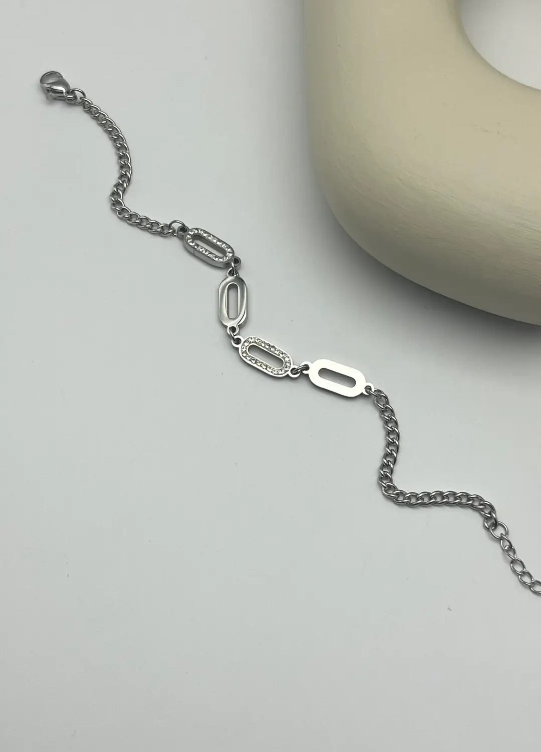Çelik Silver Tasarım Bileklik - 25-blk160