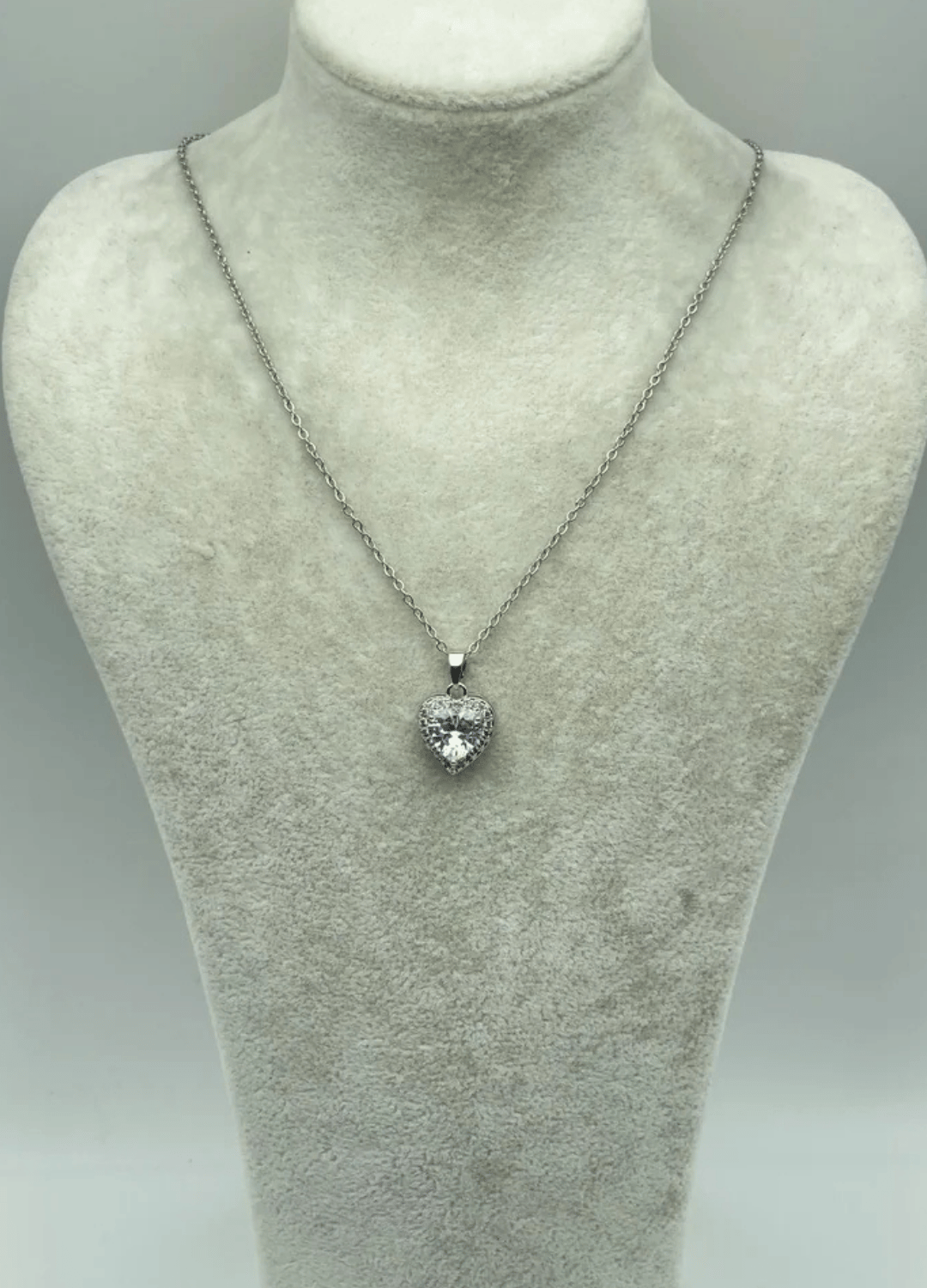 Çelik Silver Taşlı Kalp Kolye - 25-ctr265