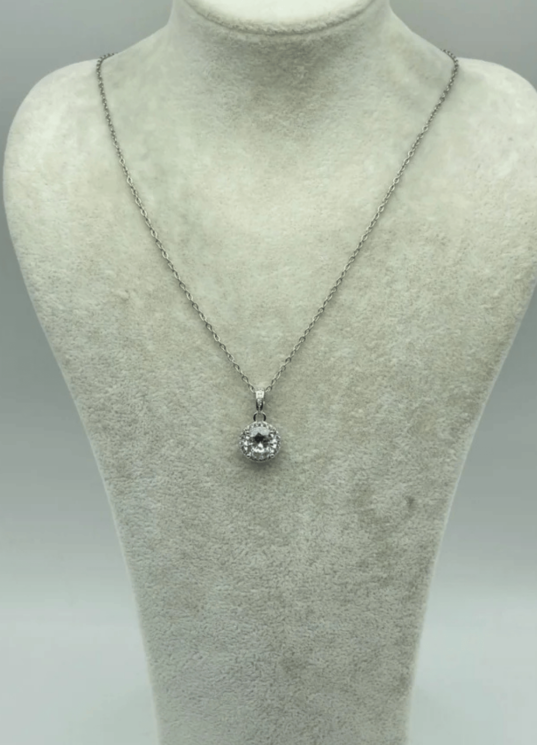 Çelik Silver Tek Taş Kolye - 25-ctr193