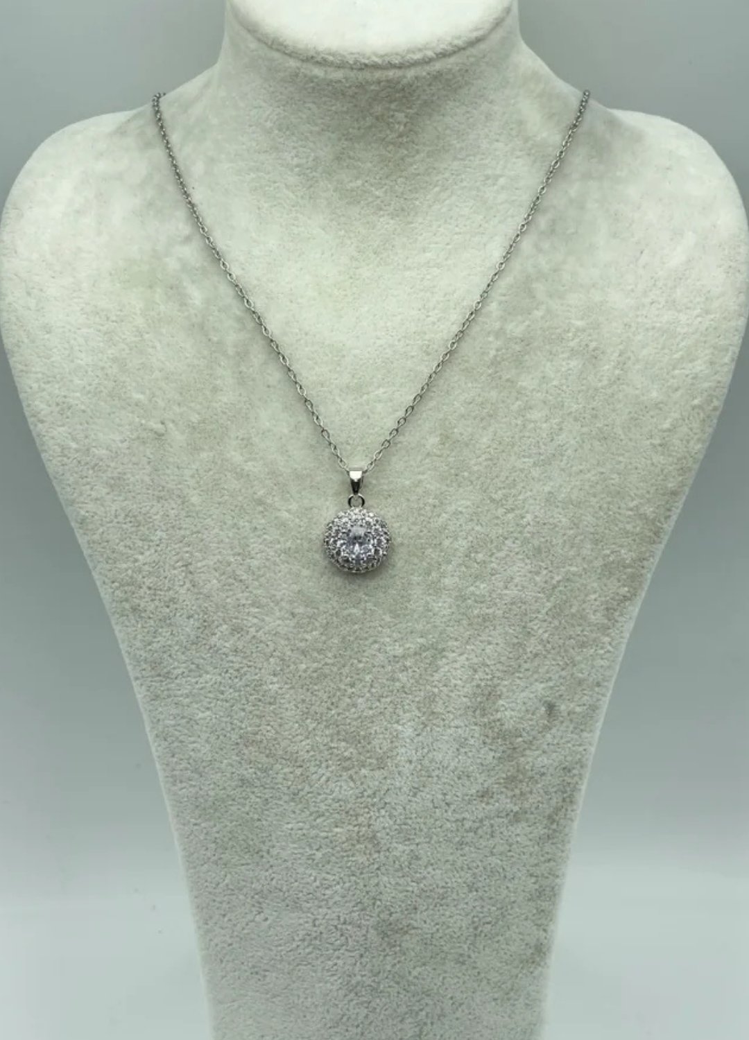 Çelik Silver Tek Taş Kolye - 25-ctr245