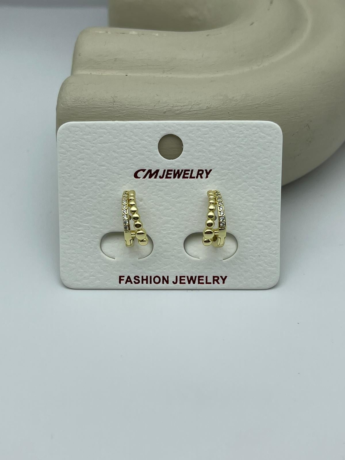 CM Taşlı Gold Küpe - 26cmkp13