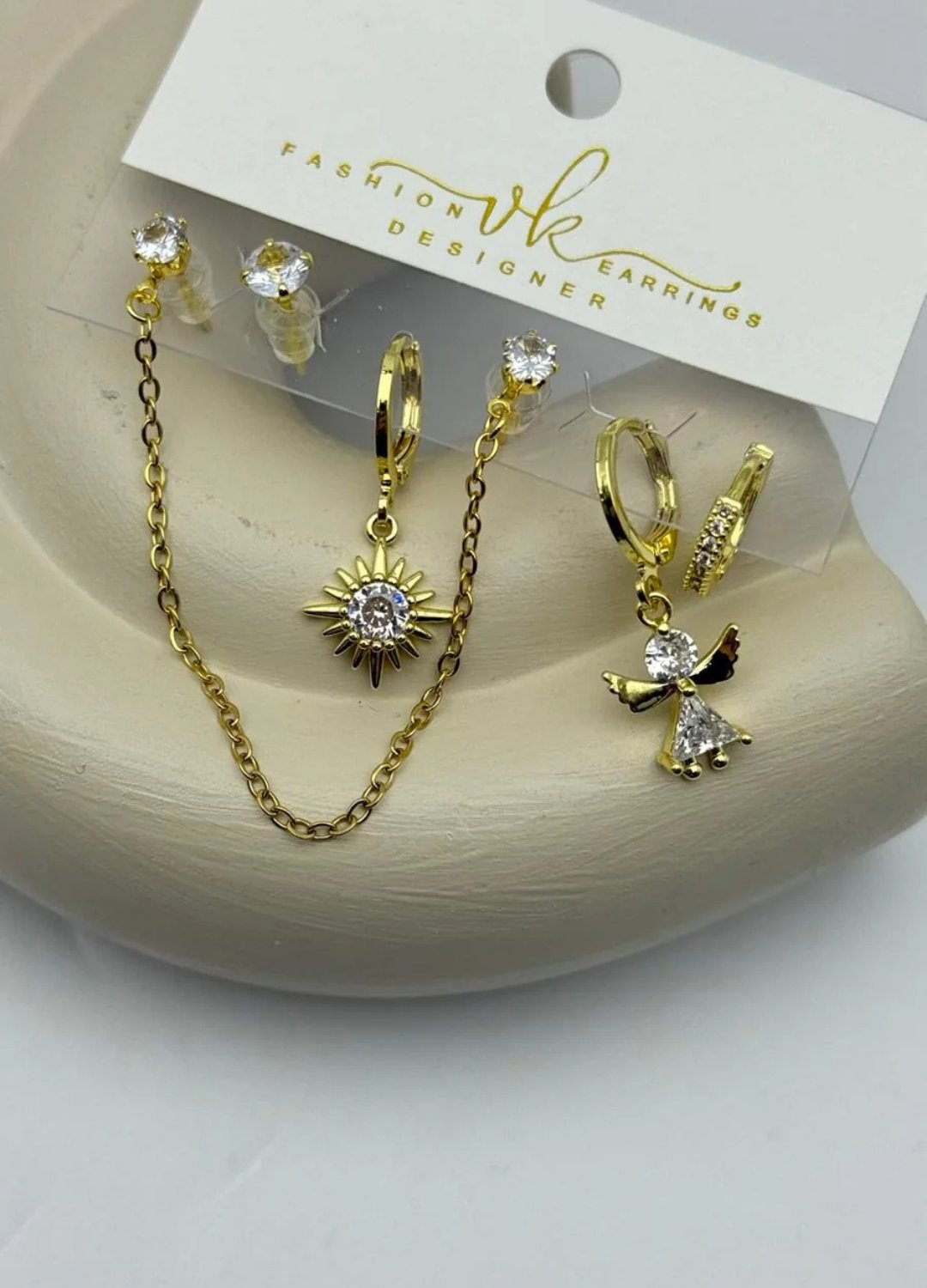 Vip 6'lı Gold Küpe - 25-vip156