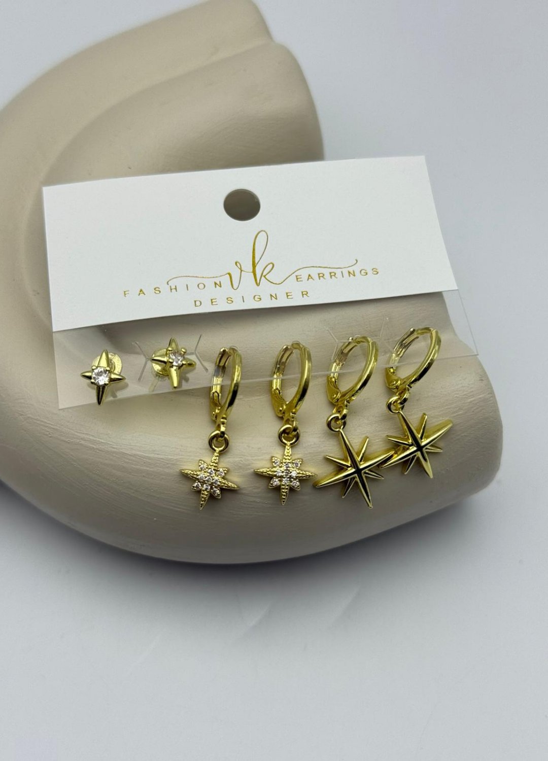 Vip Gold Yıldız 6'lı Küpe - 26vipkp48