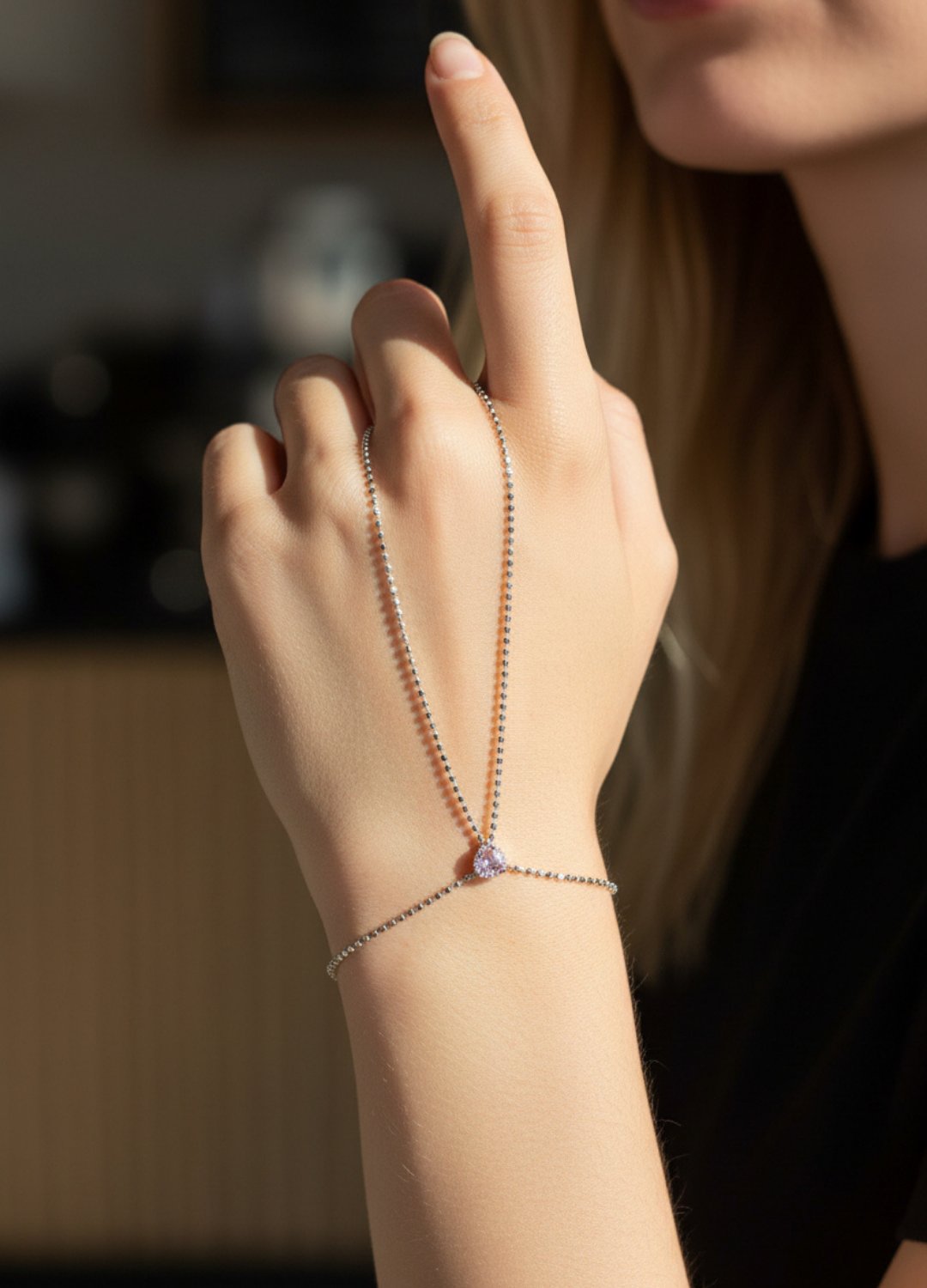 Vip Silver Pembe Kalp Taşlı Tasarım Şahmeran - 26shm54