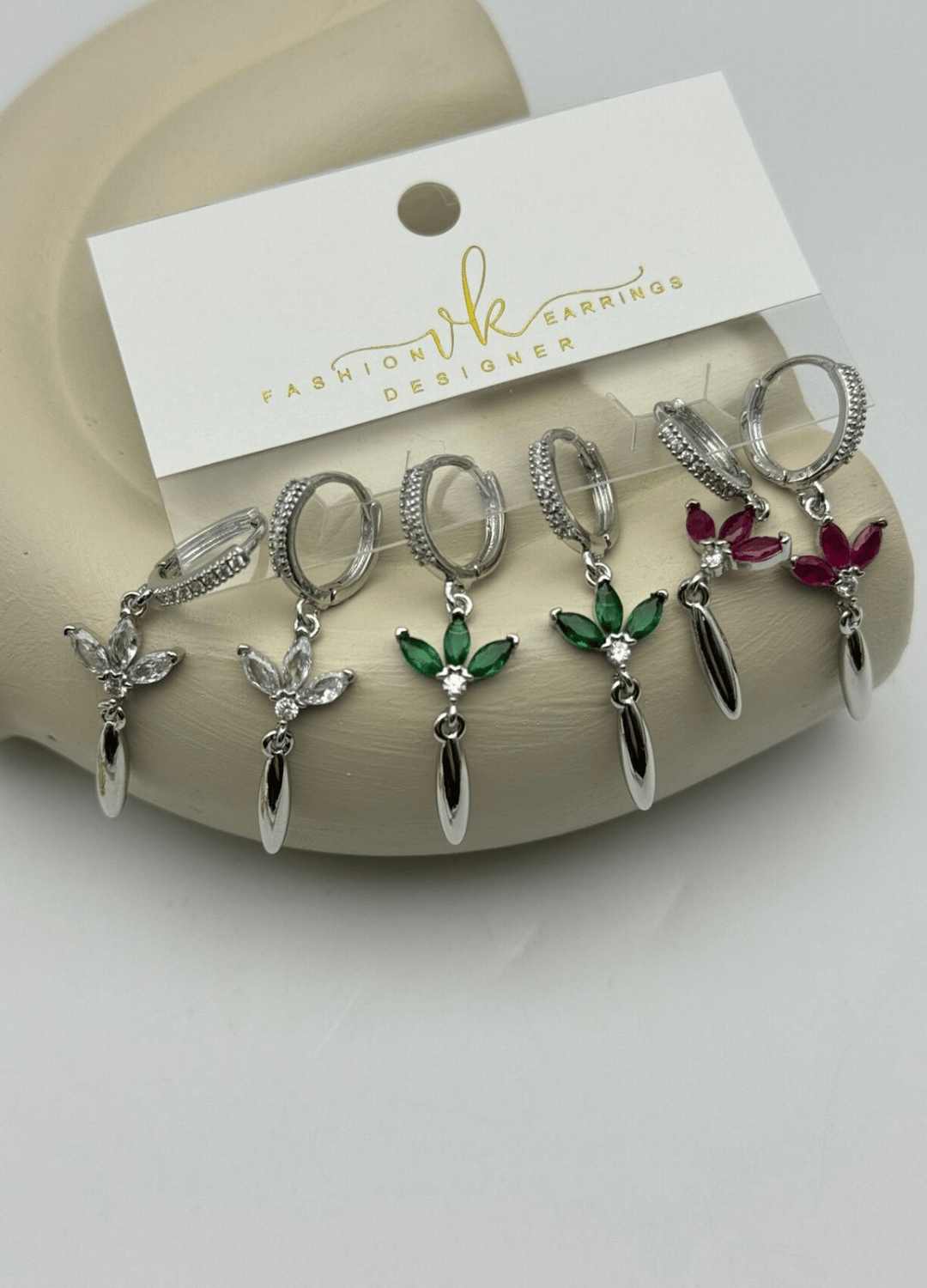 Vip Silver Renkli Taşlı 6'lı Küpe - 26vipkp50