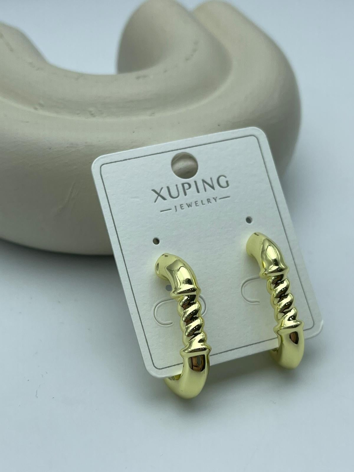 Xuping Burgulu Kalın Çelik Gold Halka Küpe - 26xpkp40