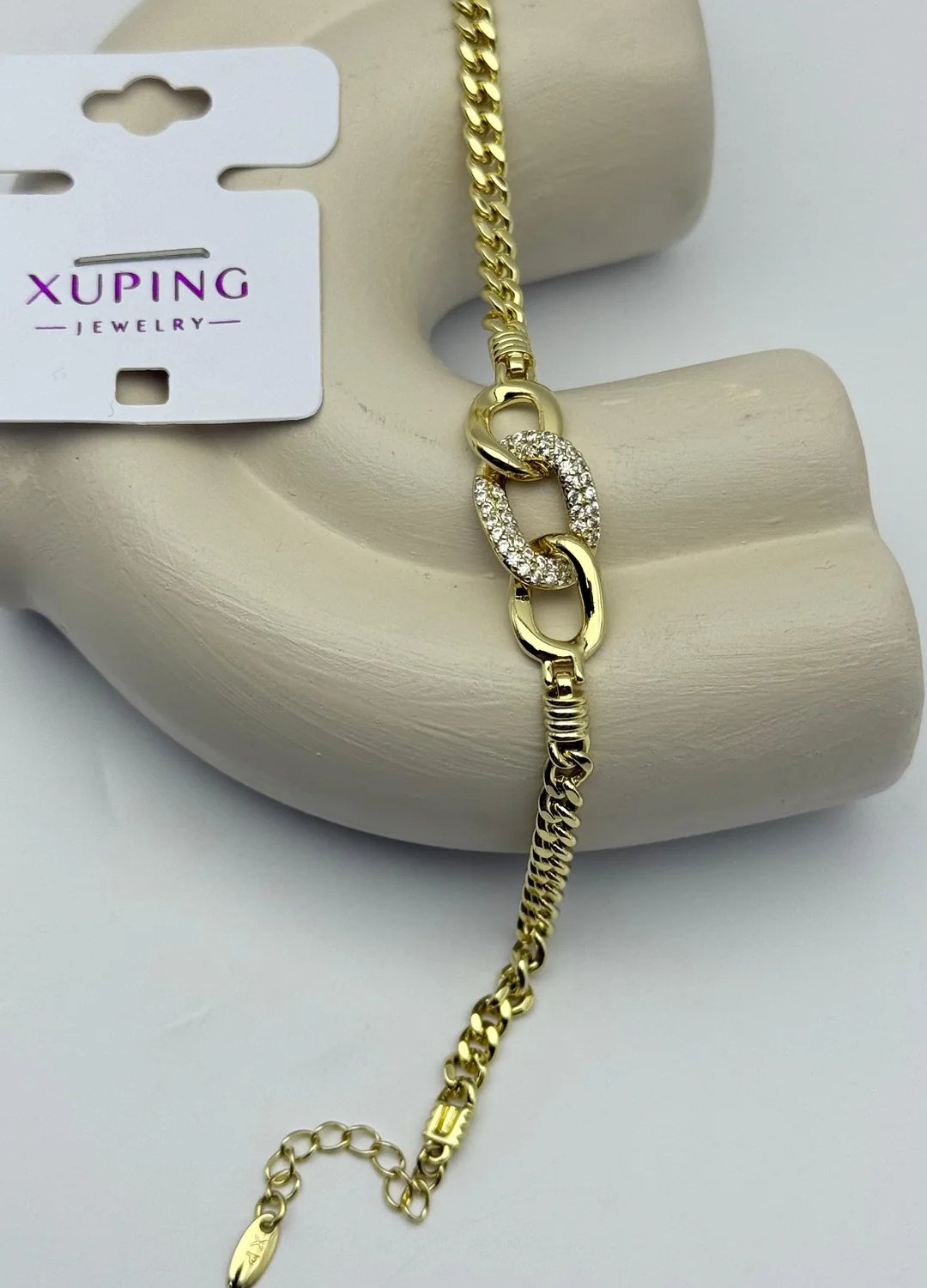 Xuping Gold 3'lü Taşlı Zincir Bileklik - 25-xpb57