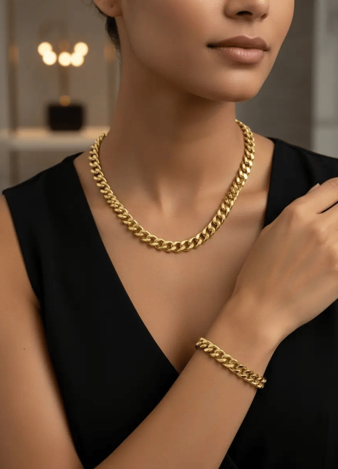 Xuping Gold Bileklik Kolye Set - 26xps04