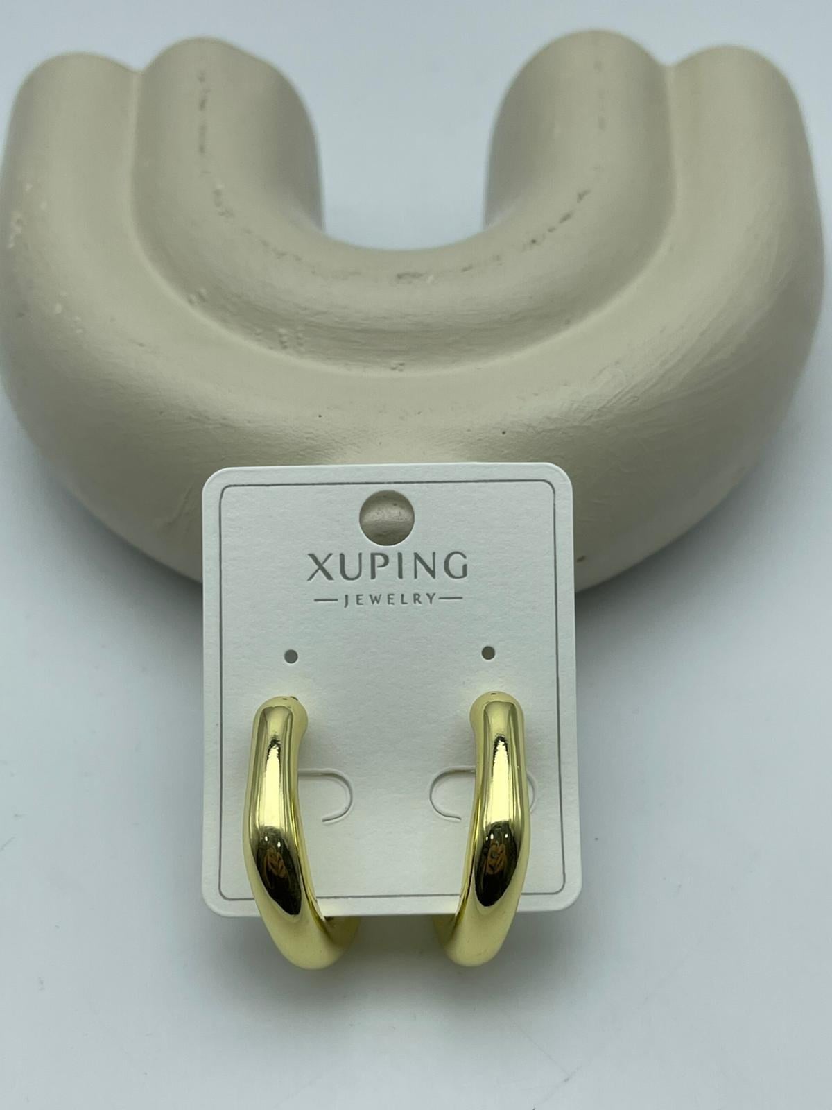 Xuping Gold Çelik Kalın Yarım Halka Küpe - 26xpkp22