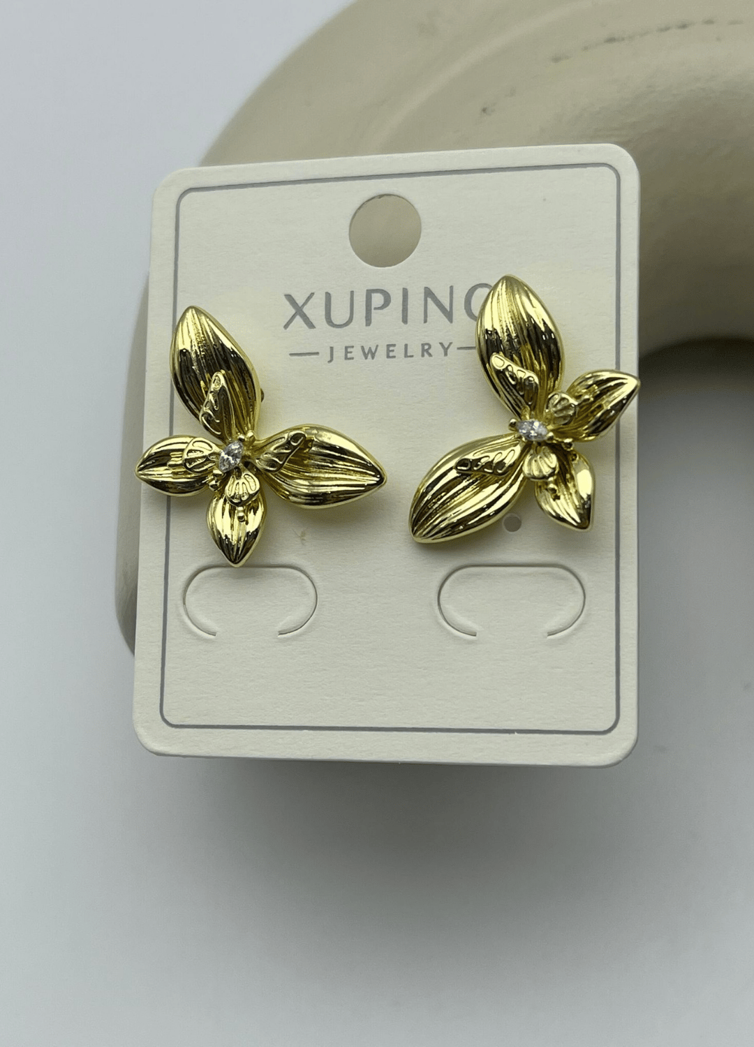 Xuping Gold Taşlı Çiçek Küpe - 25xpkp366