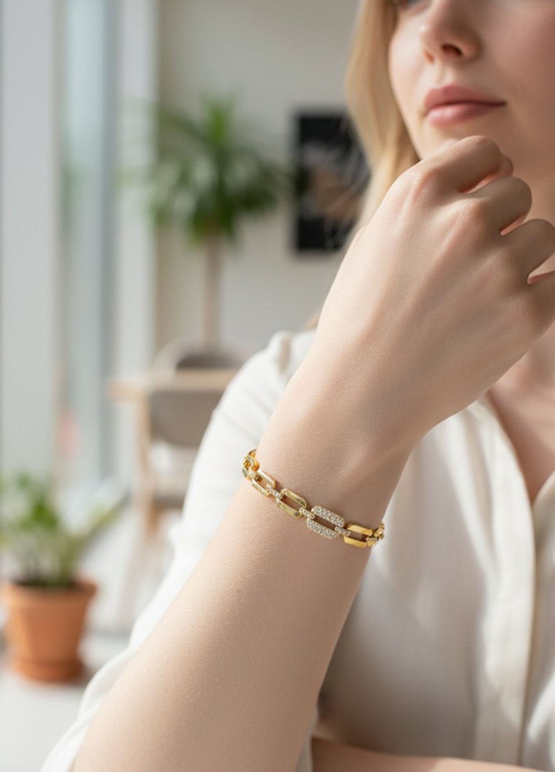 Xuping Gold Taşlı Halka Bileklik - 26xpb41