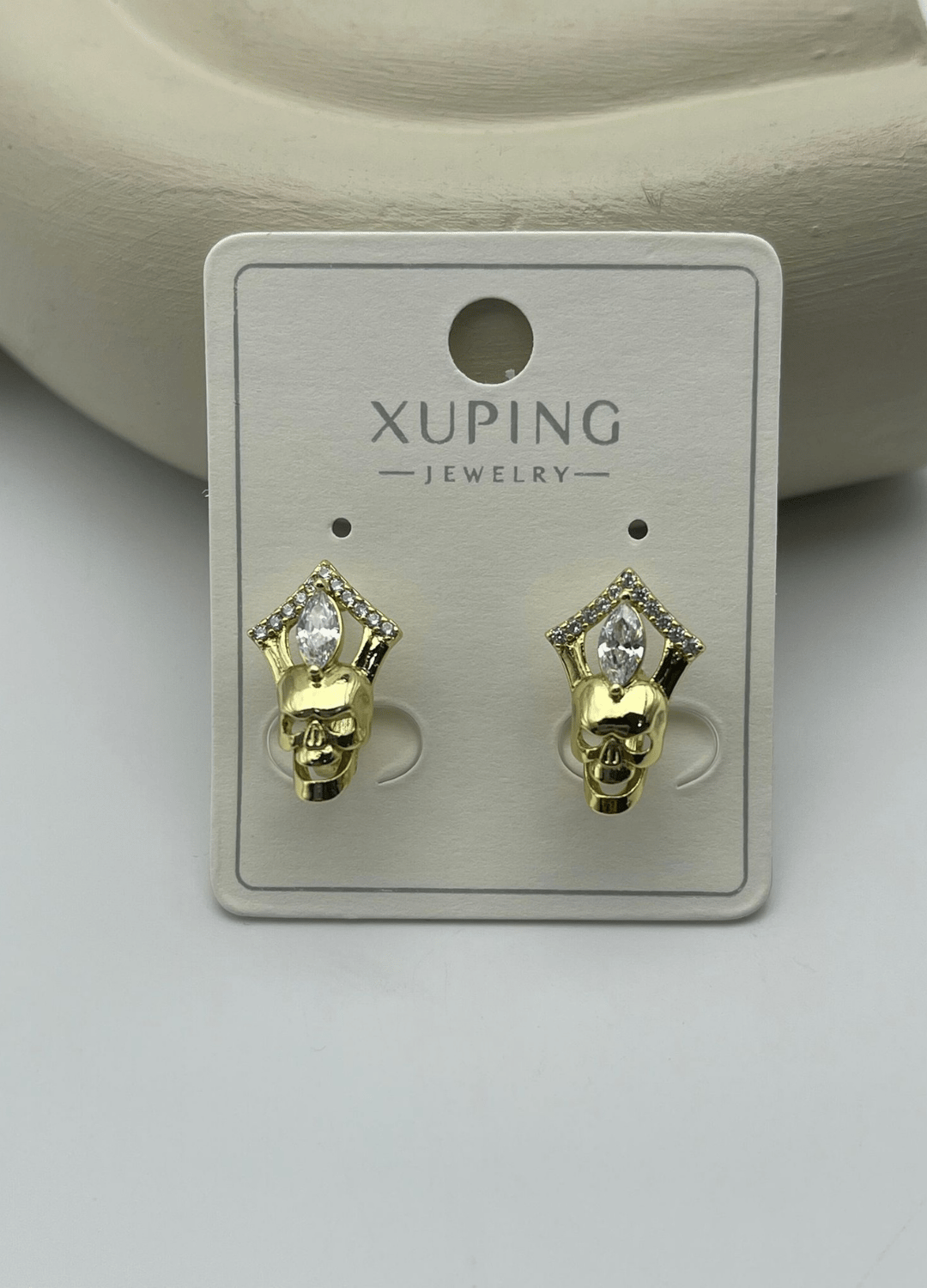 Xuping Gold Taşlı Kuru Kafa Küpe - 25xpkp377