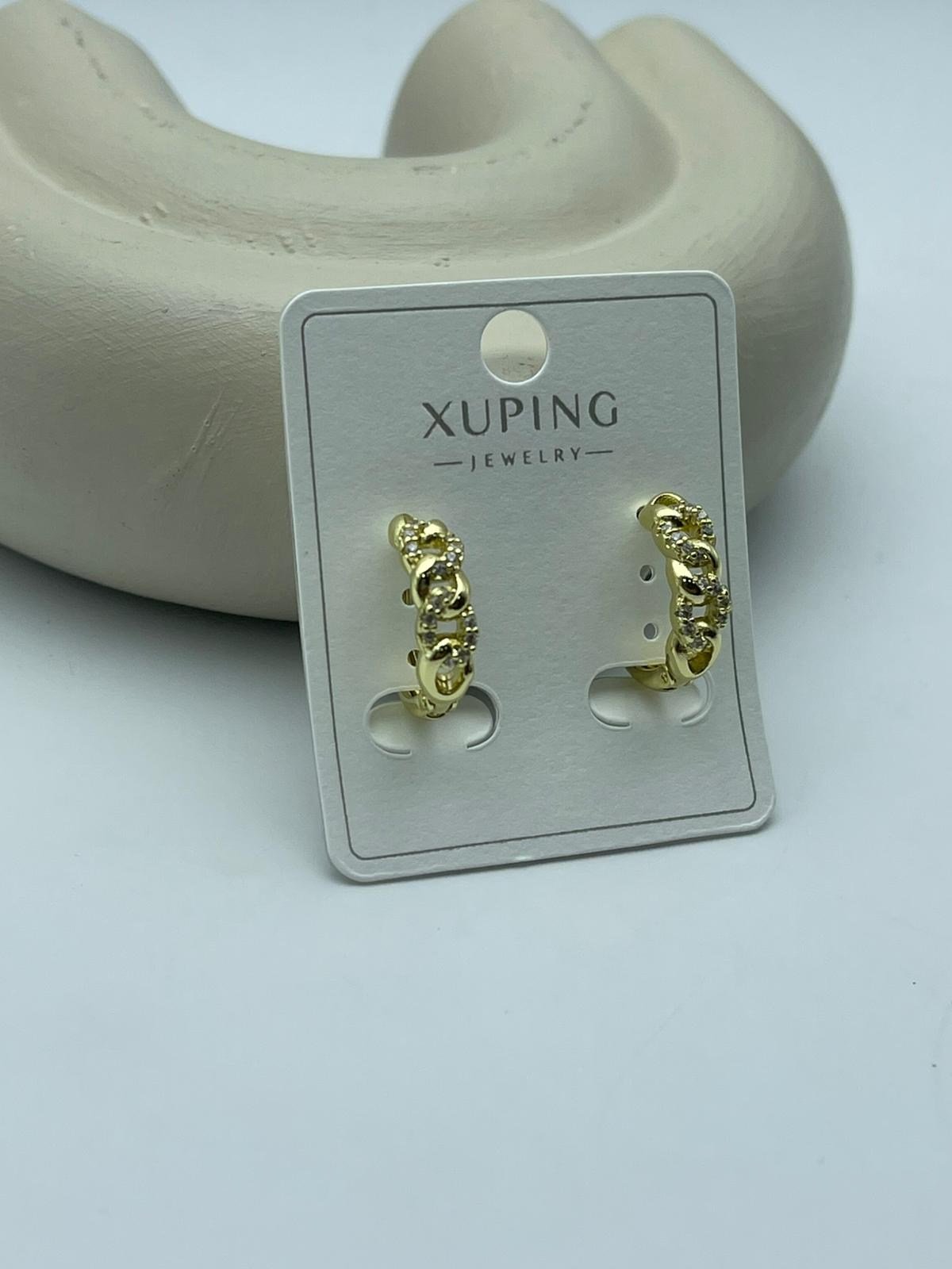 Xuping Taş Detaylı Gold Çelik Küpe - 26xpkp09