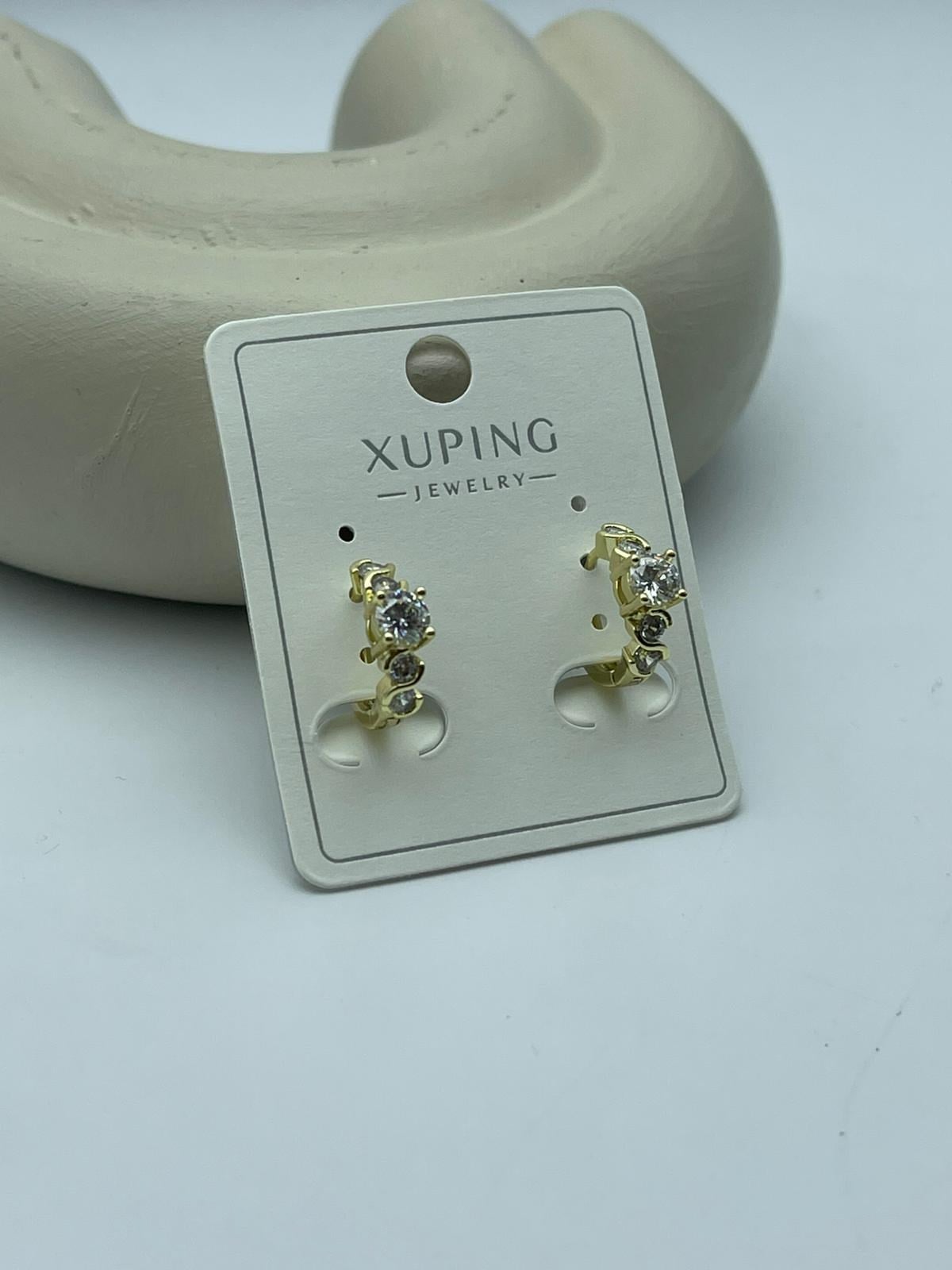 Xuping Taşlı Gold Çelik Küpe - 26xpkp13