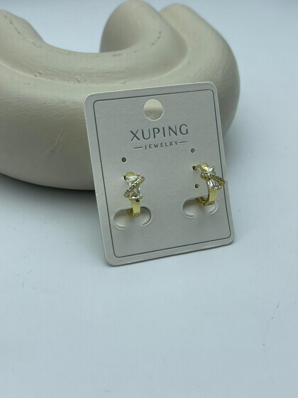 Xuping Taşlı Gold Çelik Küpe - 26xpkp31