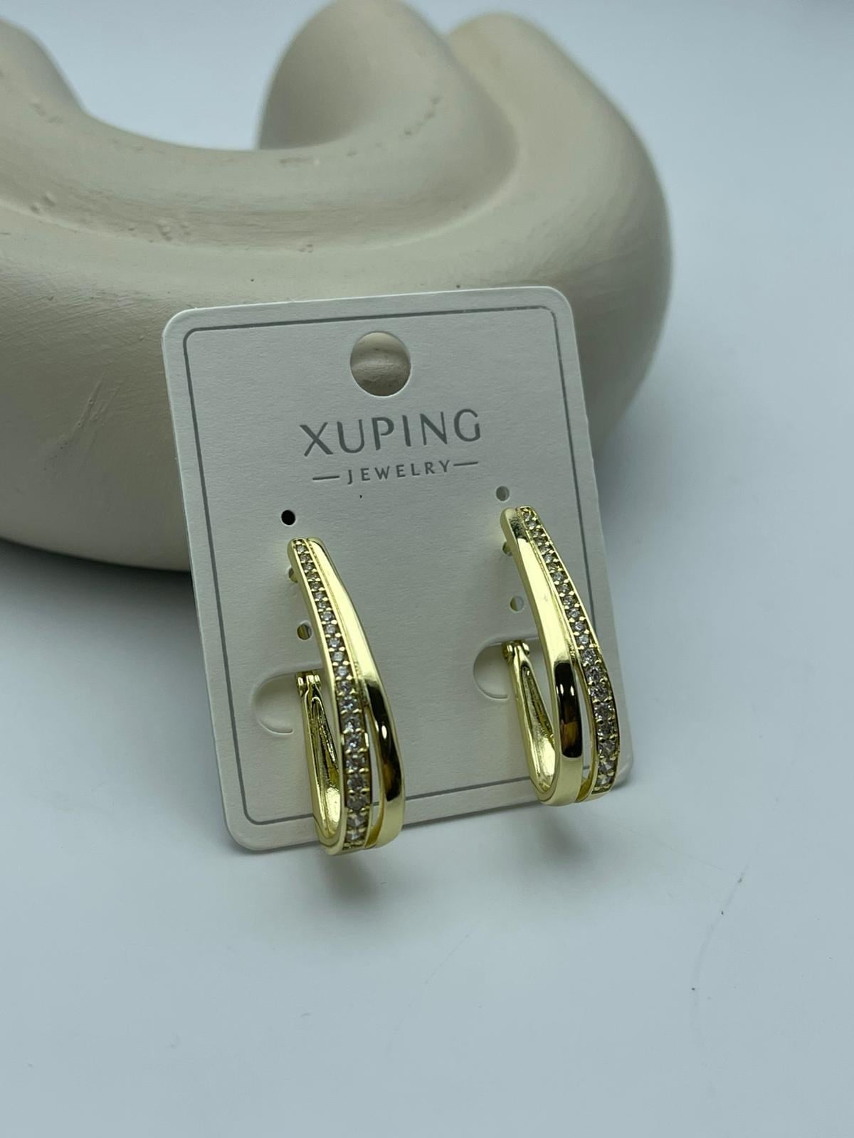 Xuping Taşlı Gold Çelik Küpe - 26xpkp58