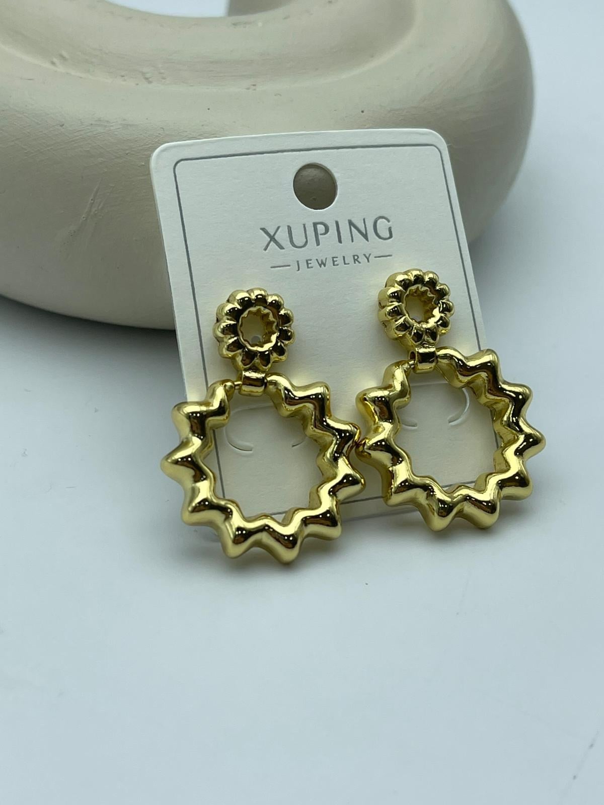 Xuping Yıldızlı Gold Çelik Halka Küpe -  26xpkp47  