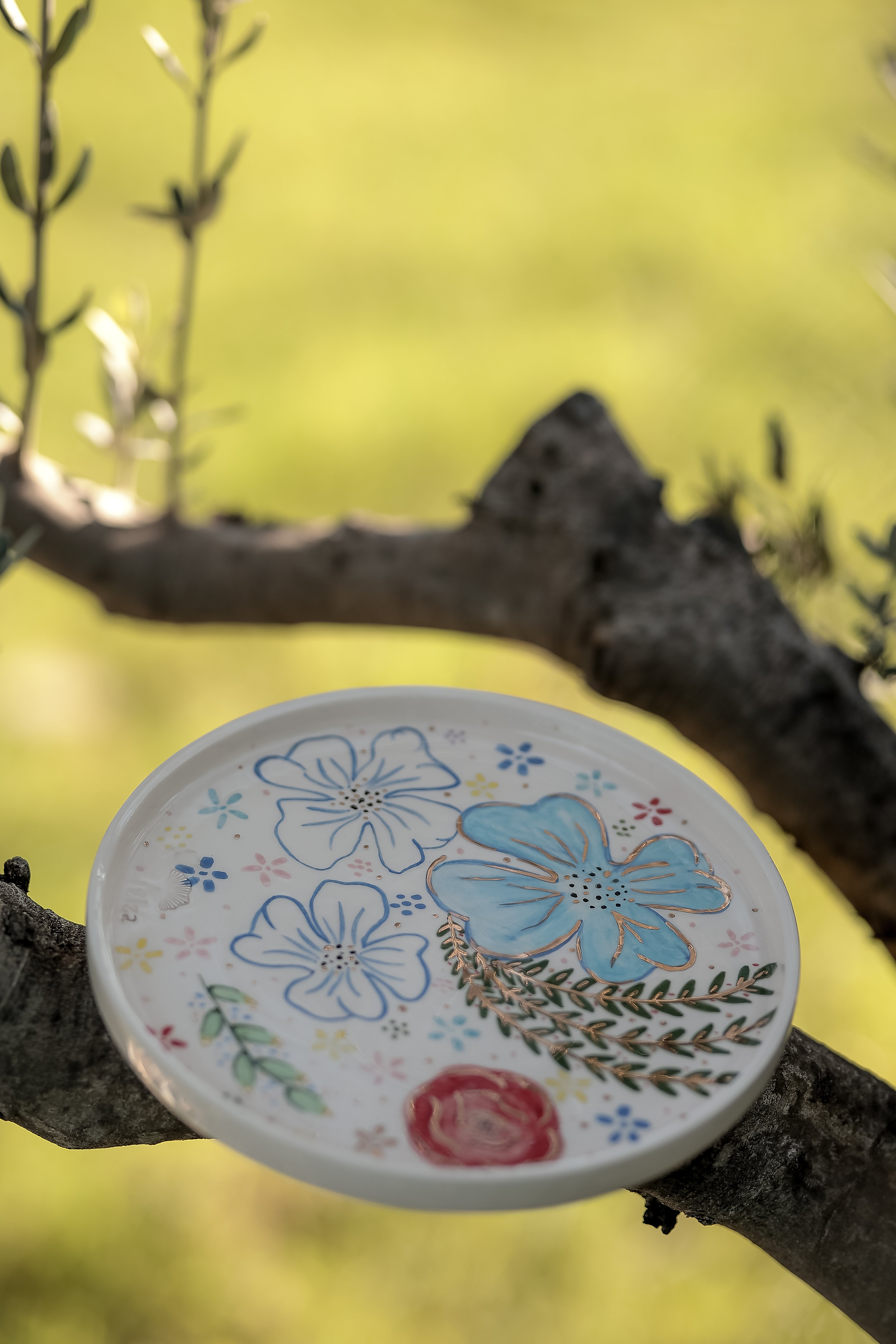 Çiçekli Tabak 22cm 