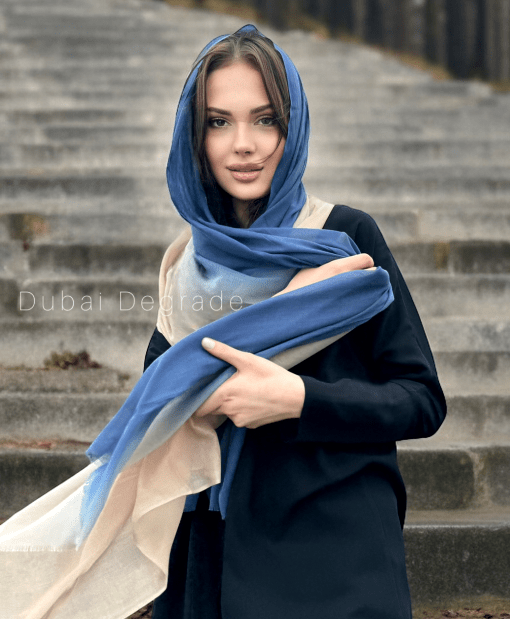 Dubai Degrade Şal - İndigo Bej