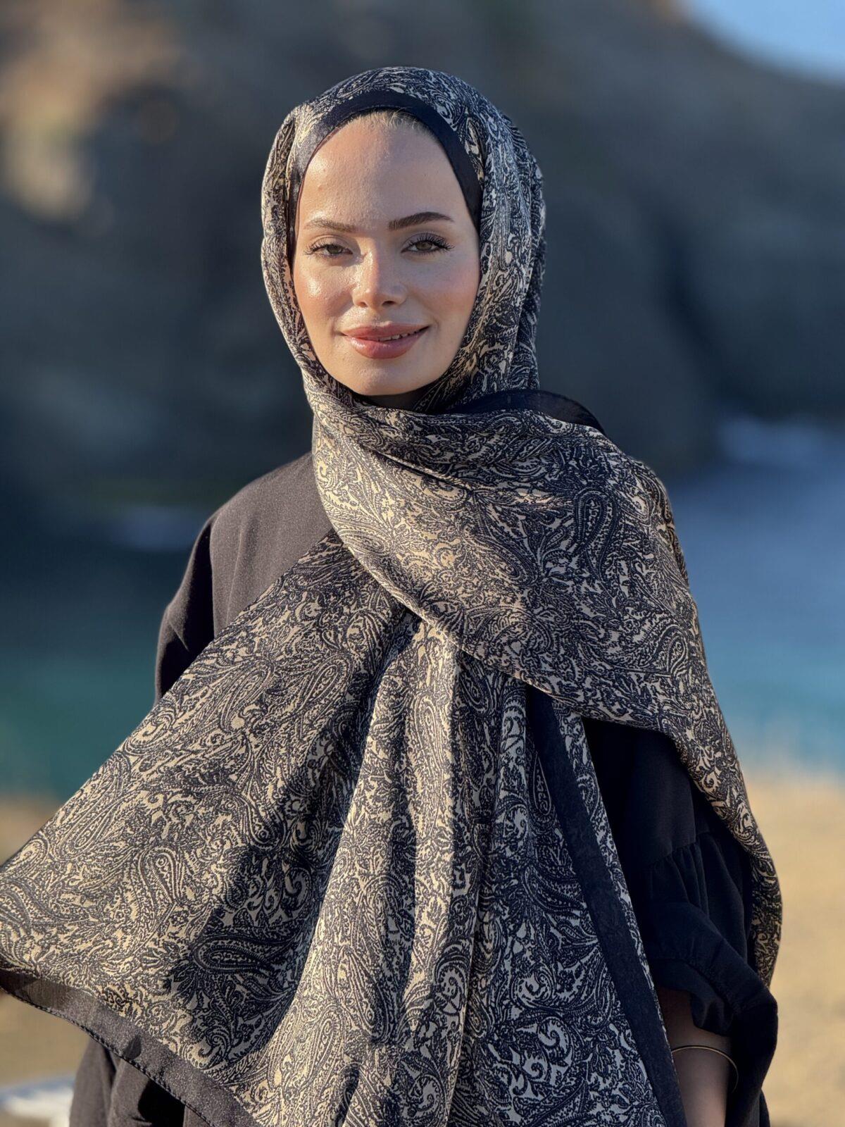 İdol Şal - Bej Siyah