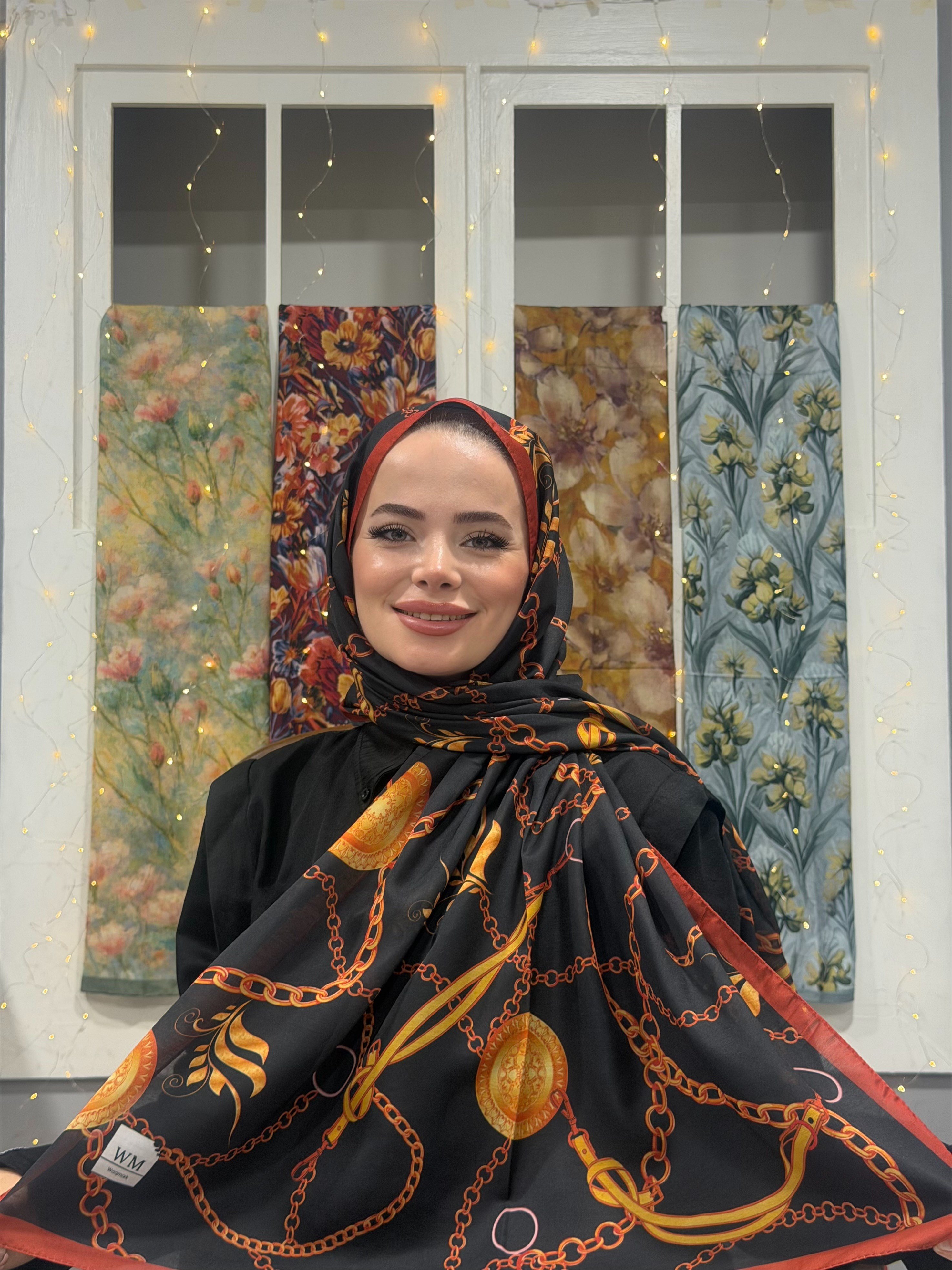 Zena Kraş Şal - Siyah Gold