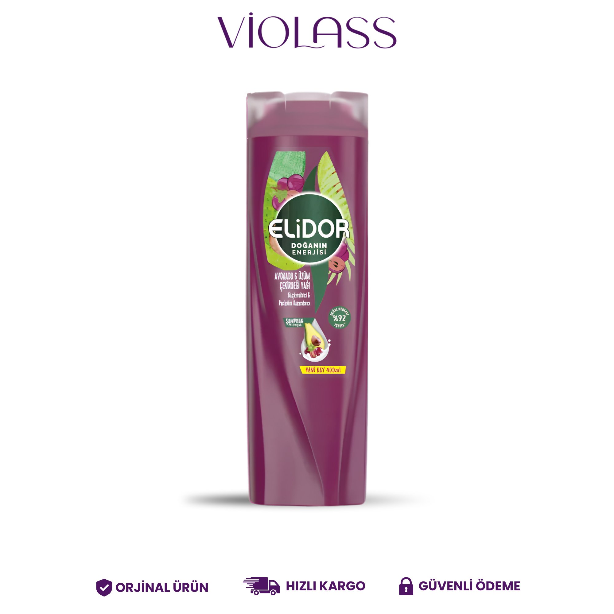 Elidor Doğanın Enerjisi Saç Bakım Şampuanı Avokado Ve Üzüm Çekirdeği Yağı 400 ML