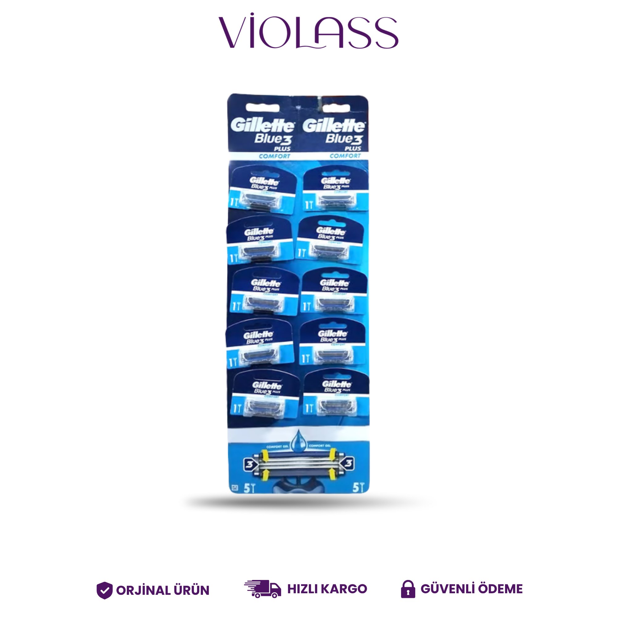 Gillette Blue 3 Tıraş Bıçağı 10'lu Kartela Comfort Plus