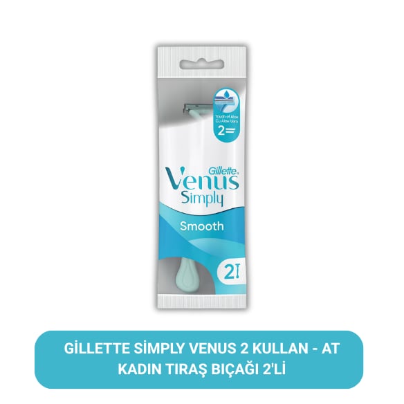 Gillette Simply Venus 2 Kullan At Kadın Tıraş Bıçağı 2'li
