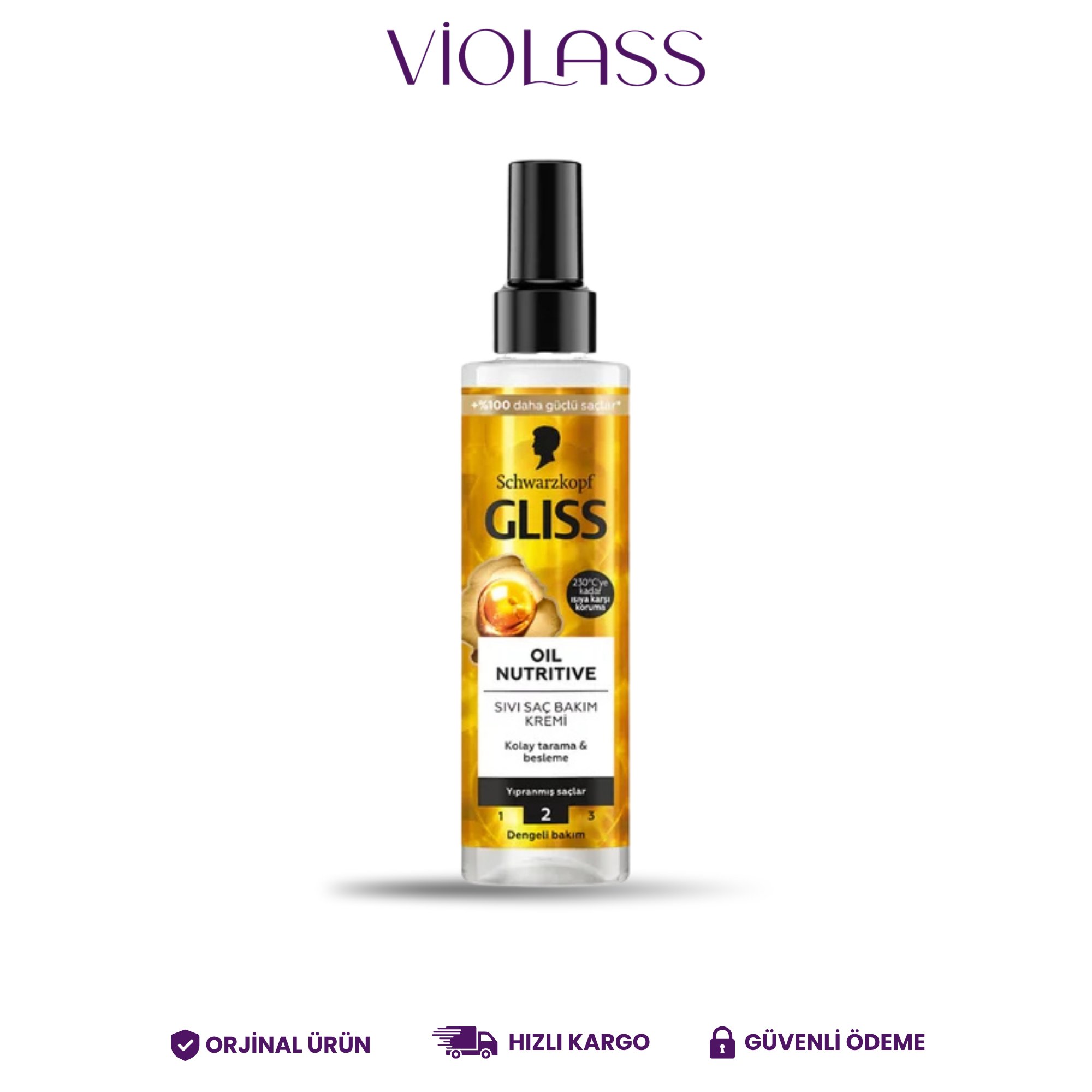 Gliss Oil Nutritive Besleyici Sıvı Saç Kremi Omega 9 ve Marula Yağı ile 200 ml