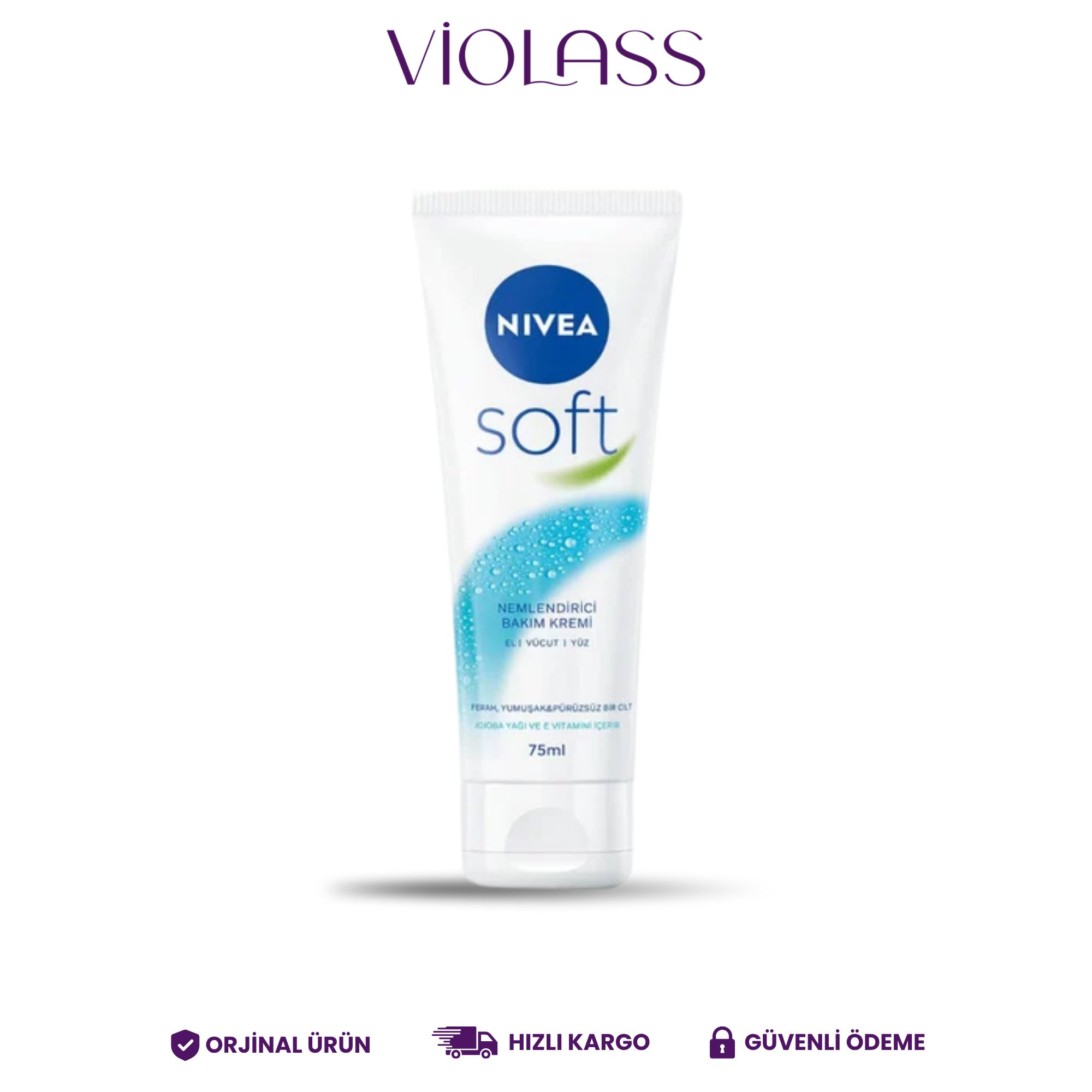 Nivea Soft Nemlendirici Bakım Kremi Yüz Vücut El 75 ml