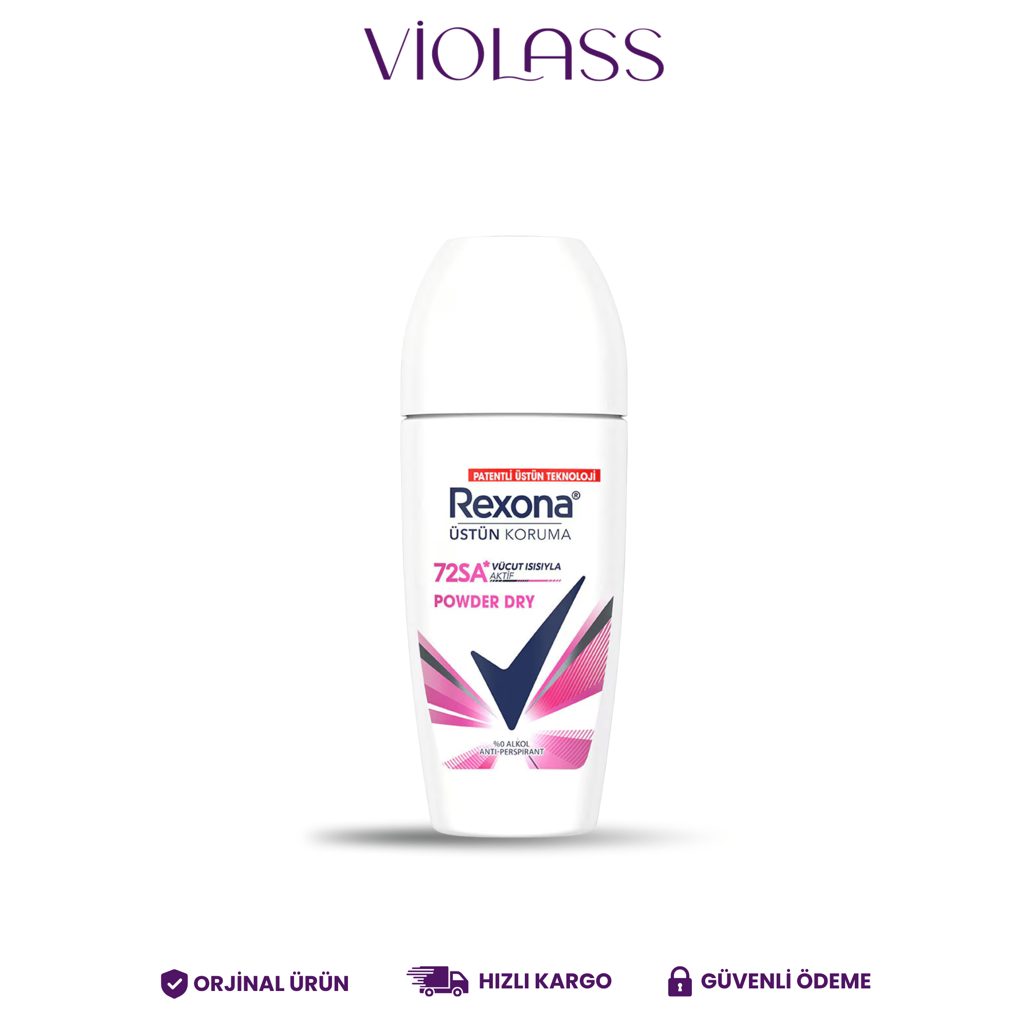 Rexona Üstün Koruma Kadın Roll-On Deodorant Powder Dry 72 Saat Kesintisiz Koruma 50 ml