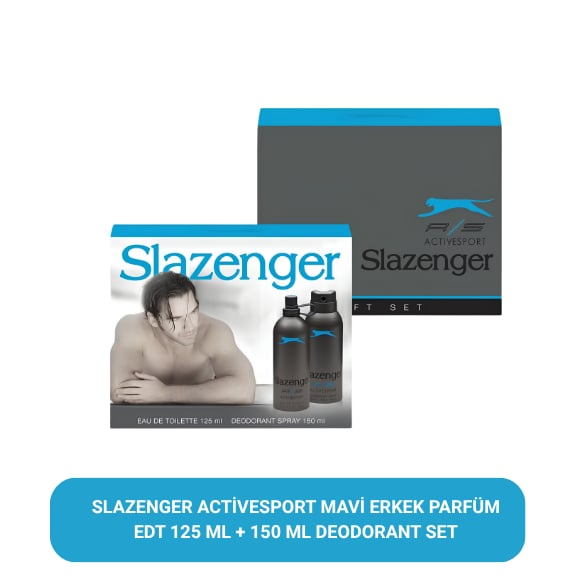 Slazenger Active Sport Mavi Erkek Parfüm EDT 125 ml & Deodorant 150 ml Set