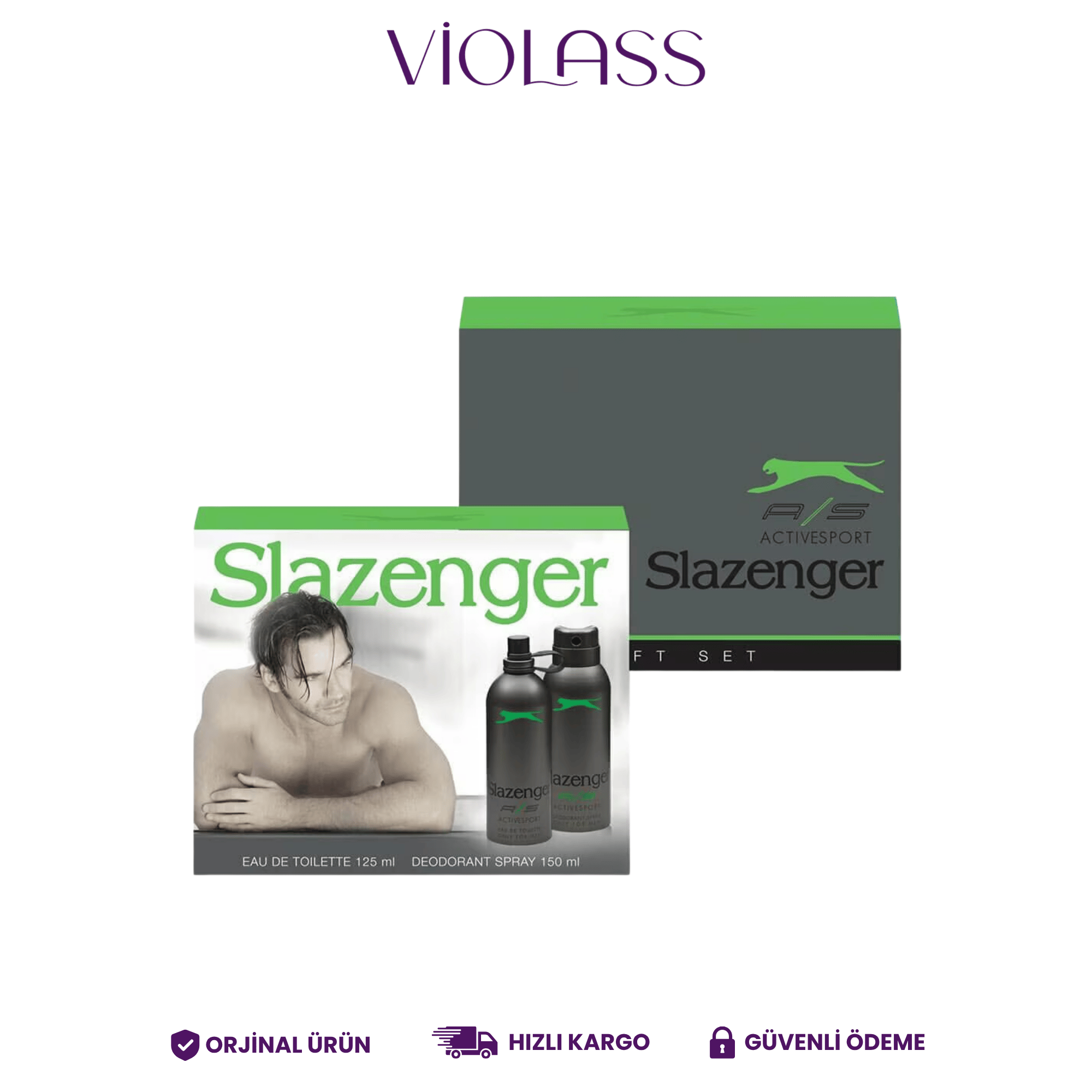 Slazenger Active Sport Yeşil Erkek Parfüm EDT 125 ml & Deodorant 150 ml Set