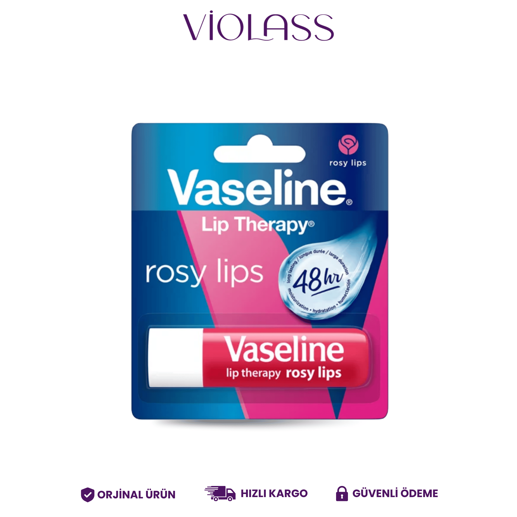 Vaseline Rosy Dudak Bakım Kremi ve Dudak Parlatıcısı 4.8 g