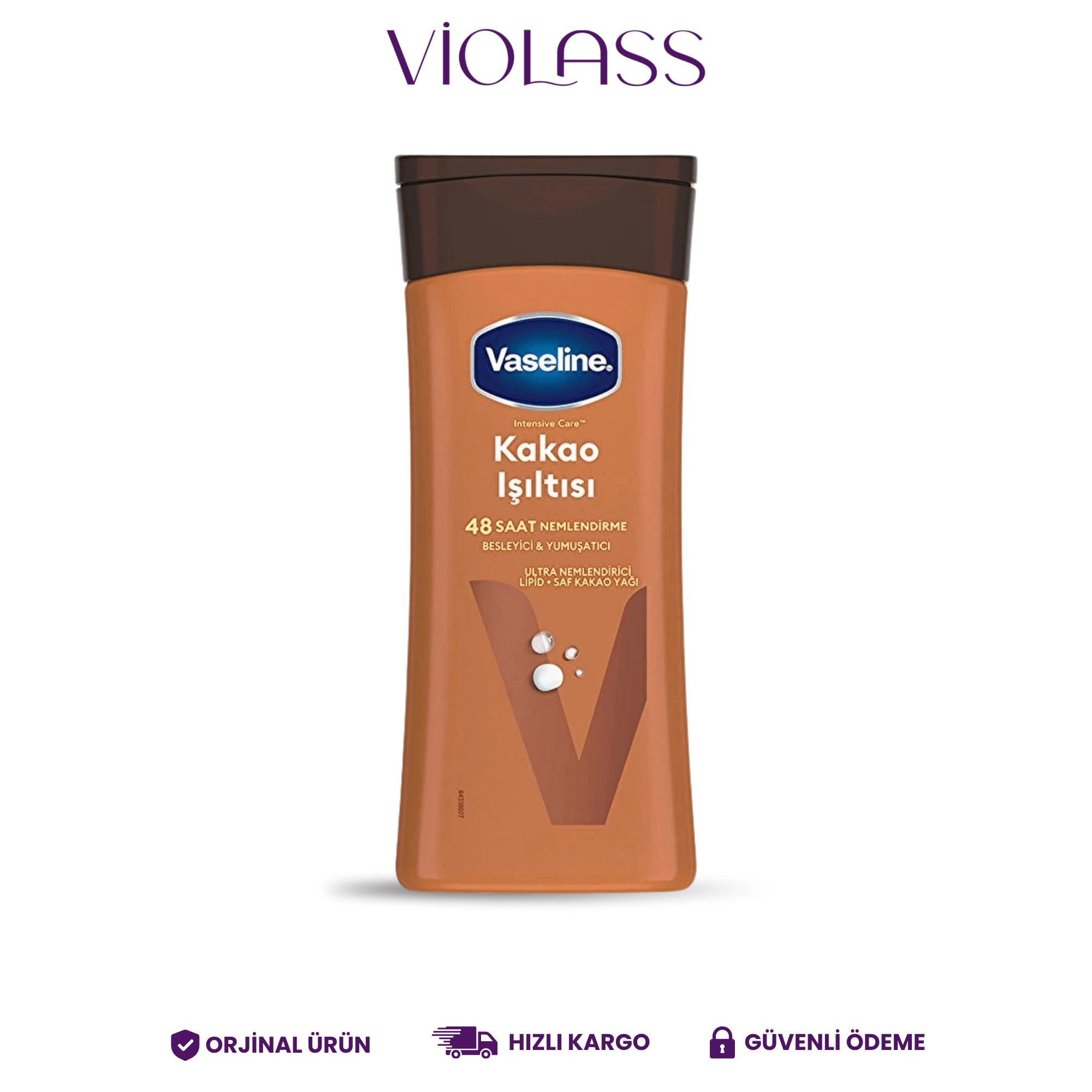 Vaseline Vücut Losyonu Kakao Işıltısı Parlaklığını Kaybetmiş ve Kuru Ciltler İçin 200 ml